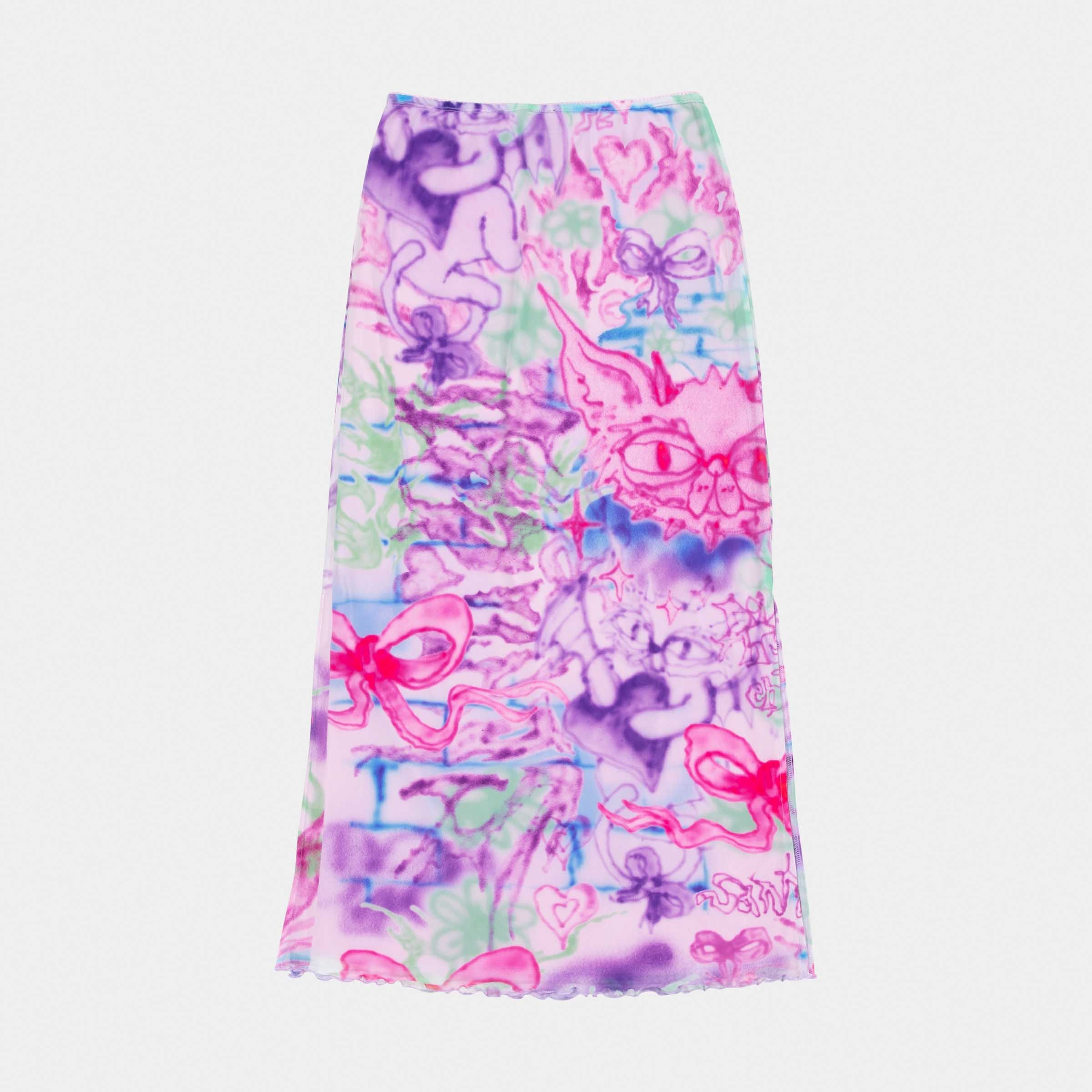 santa-cruz-skateboards-strip-digi-mesh-skirt-gonna-midi-in-rete image 2