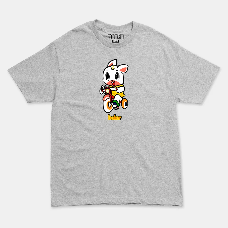 baker-skateboards-bunny-tee-heather-grey-maglietta-skate-classica image 1