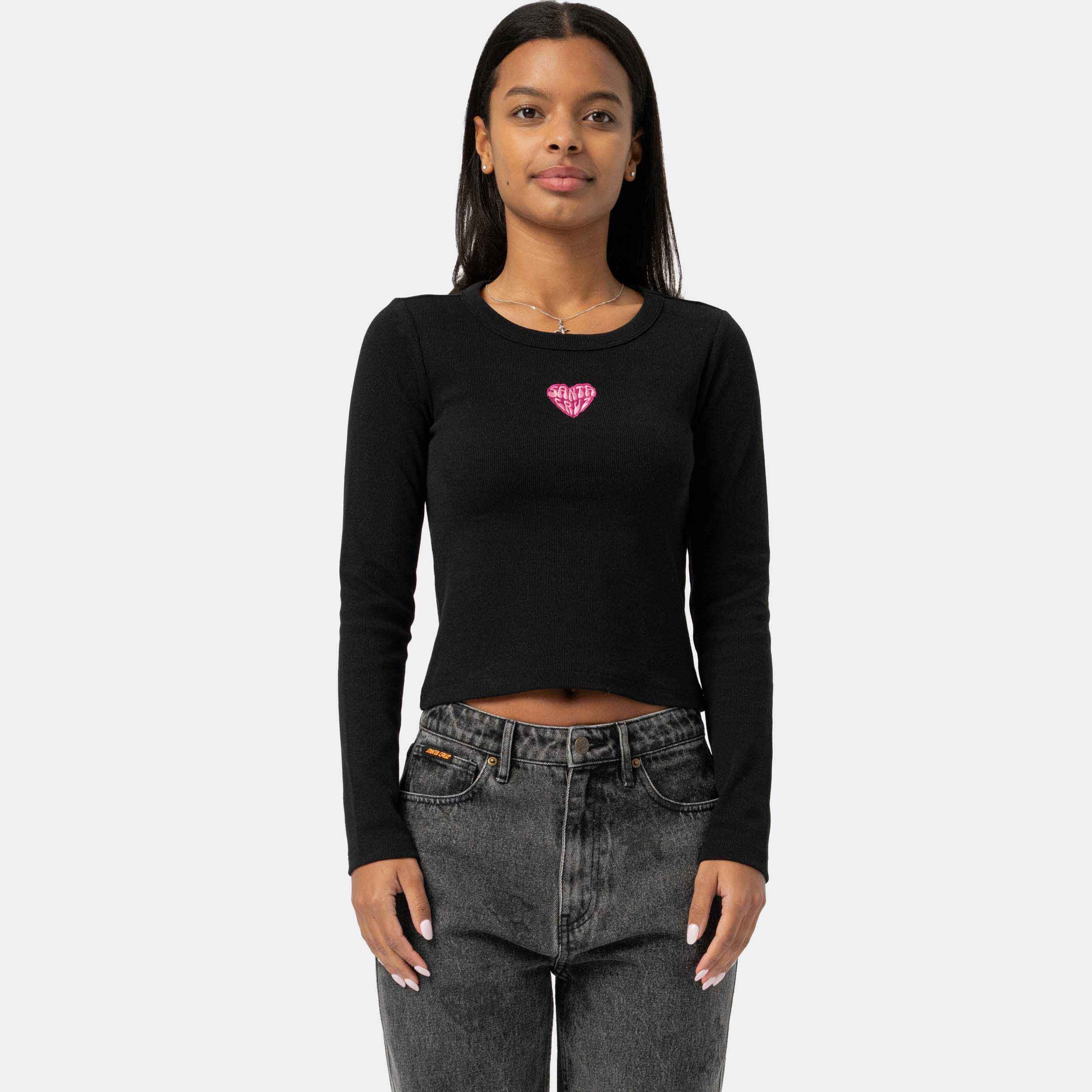 santa-cruz-skateboards-strange-heart-mini-long-sleeve-t-shirt-donna image 2