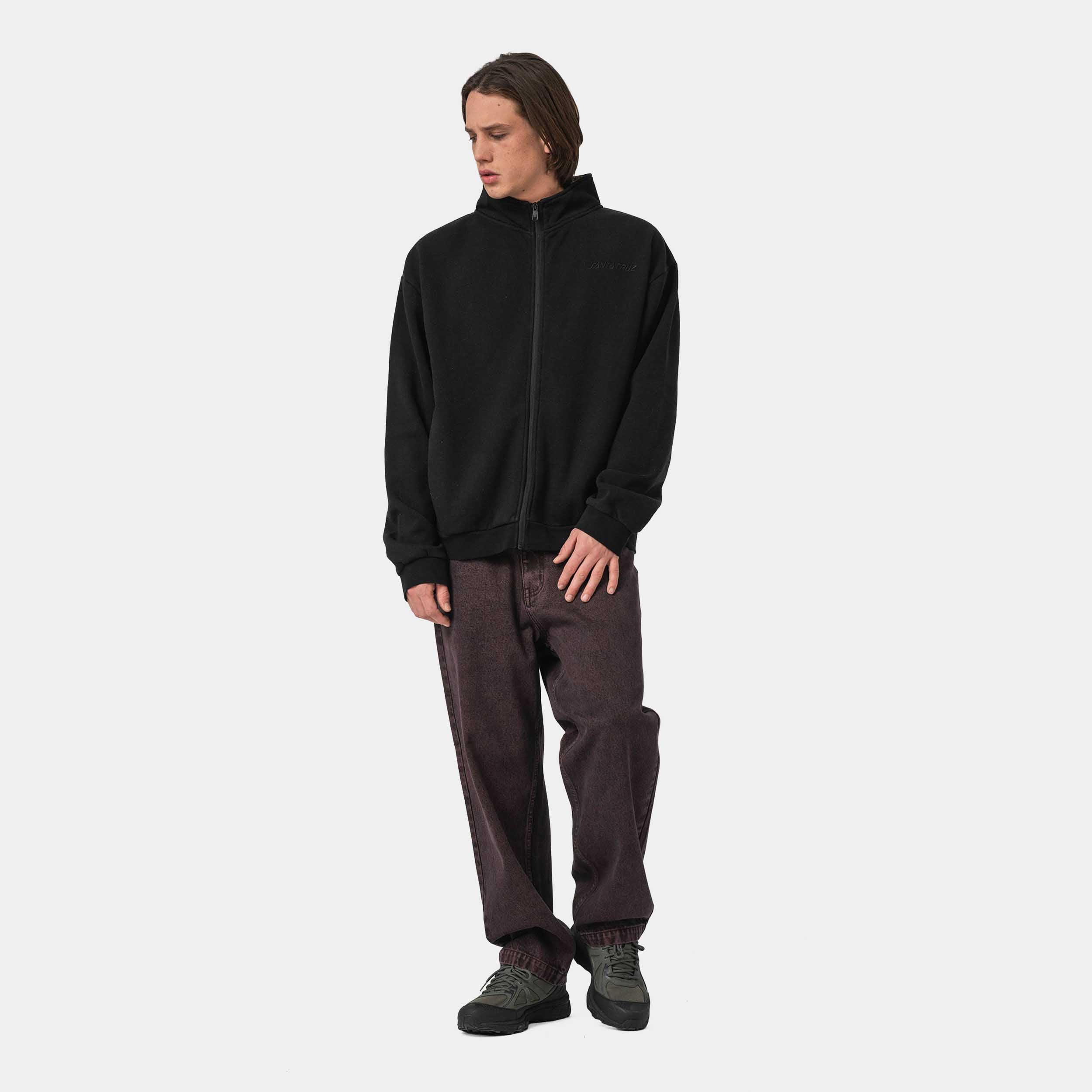 santa-cruz-skateboards-team-track-top-crew-felpa-full-zip-con-collo-a-imbuto image 4