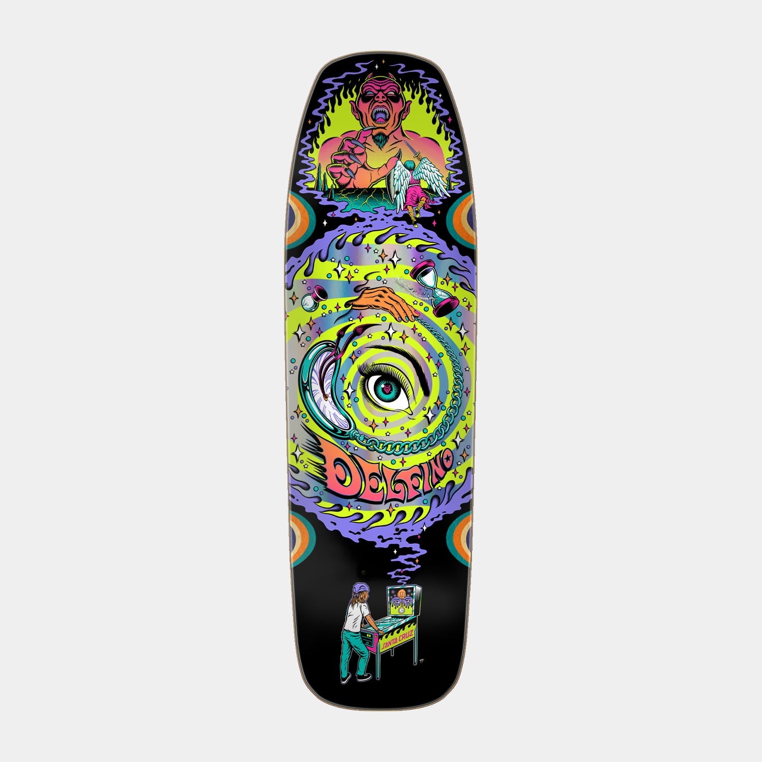 santa-cruz-skateboards-delfino-pinball-vision-pro-deck-9-14-x-31-50 image 1