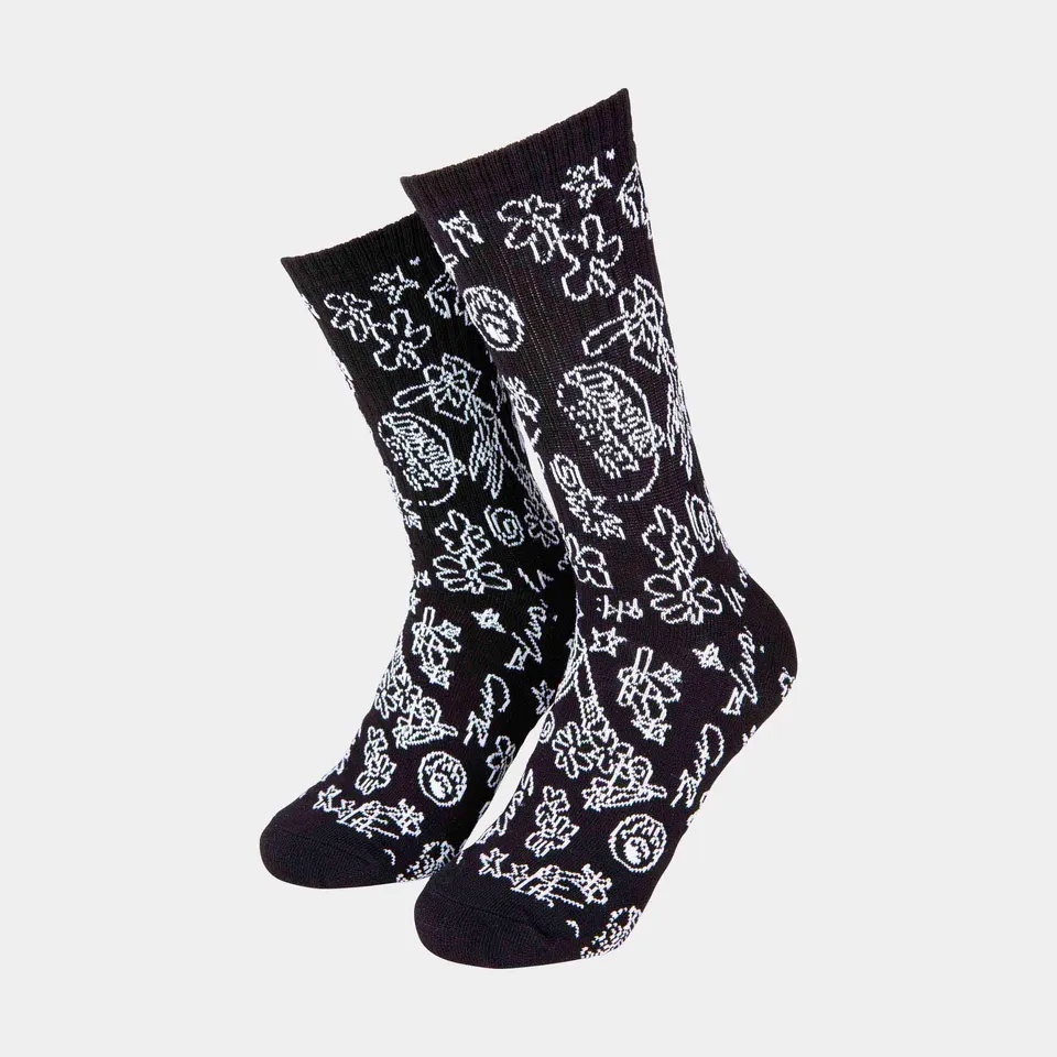 santa-cruz-skateboards-artificial-scribble-socks-calzini-crew-unisex image 1