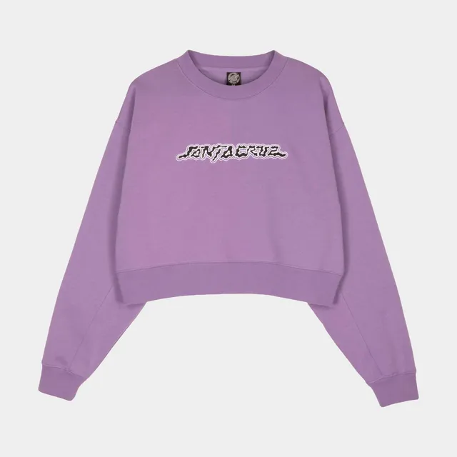 santa-cruz-skateboards-kelp-strip-crew-felpa-girocollo-donna-boxy-cropped image 1