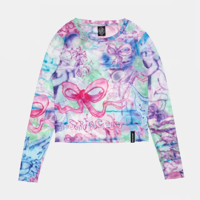 santa-cruz-skateboards-strip-digi-mesh-top-a-maniche-lunghe-donna image 1