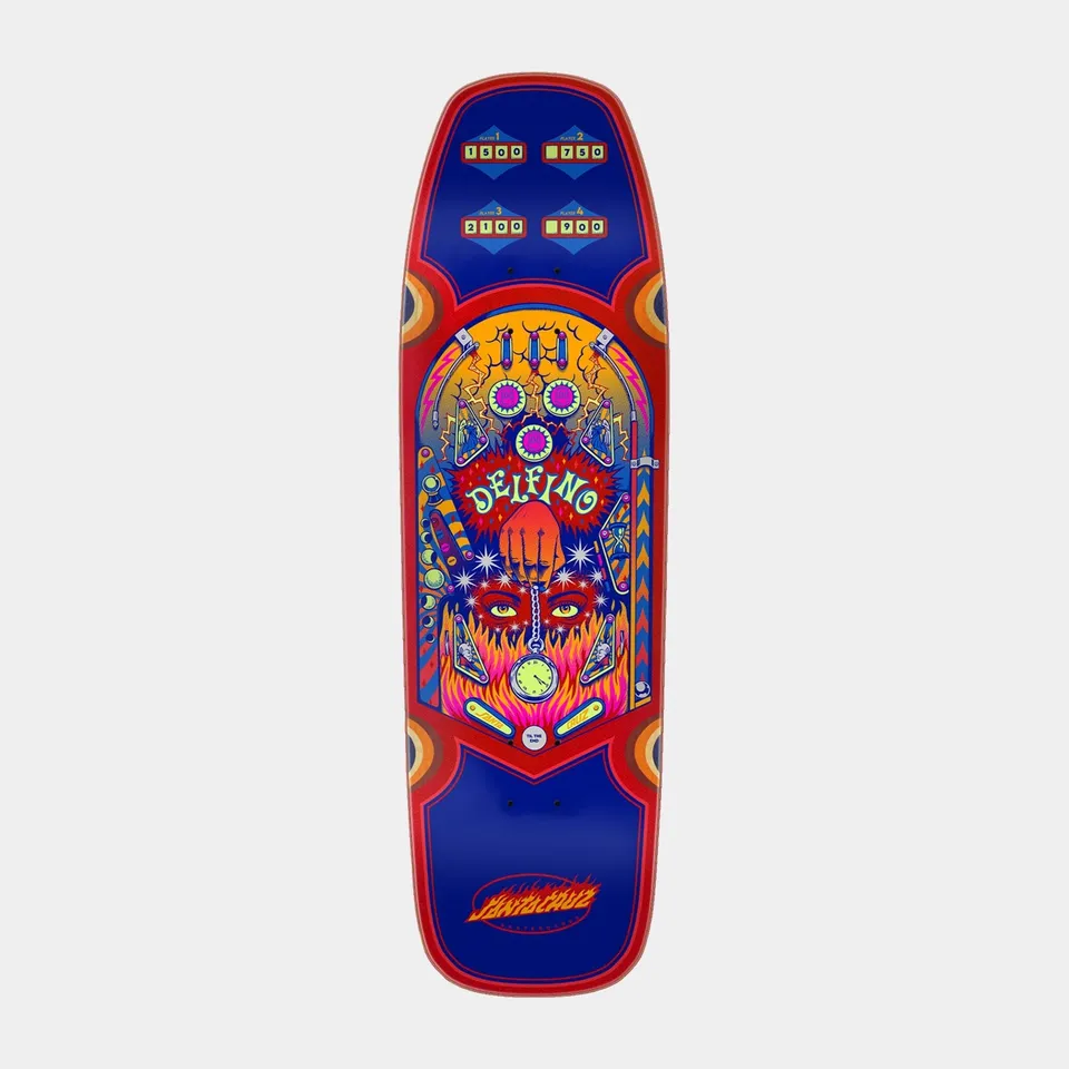 santa-cruz-skateboards-delfino-pinball-pro-deck-9-14-x-31-50-shaped image 1