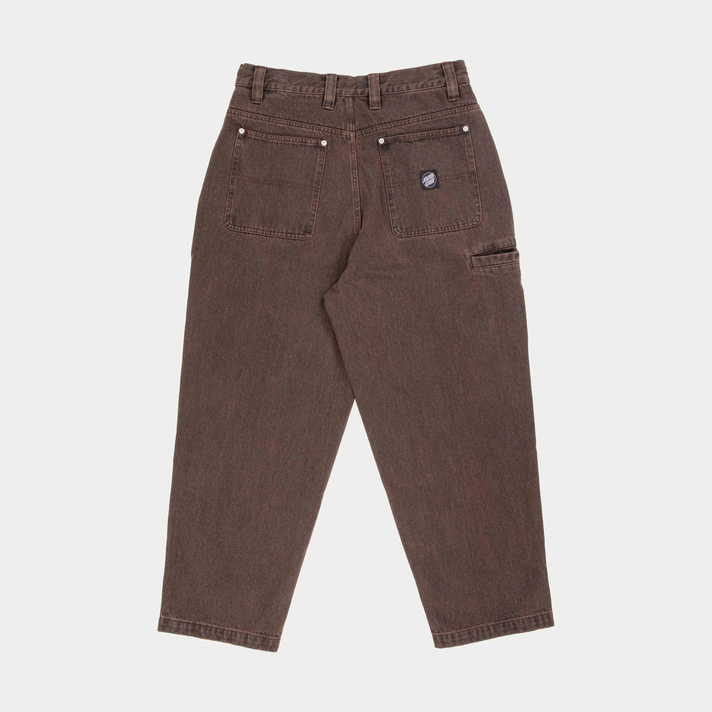 santa-cruz-skateboards-railroad-pants-baggy-coffee-twill-black-denim image 2