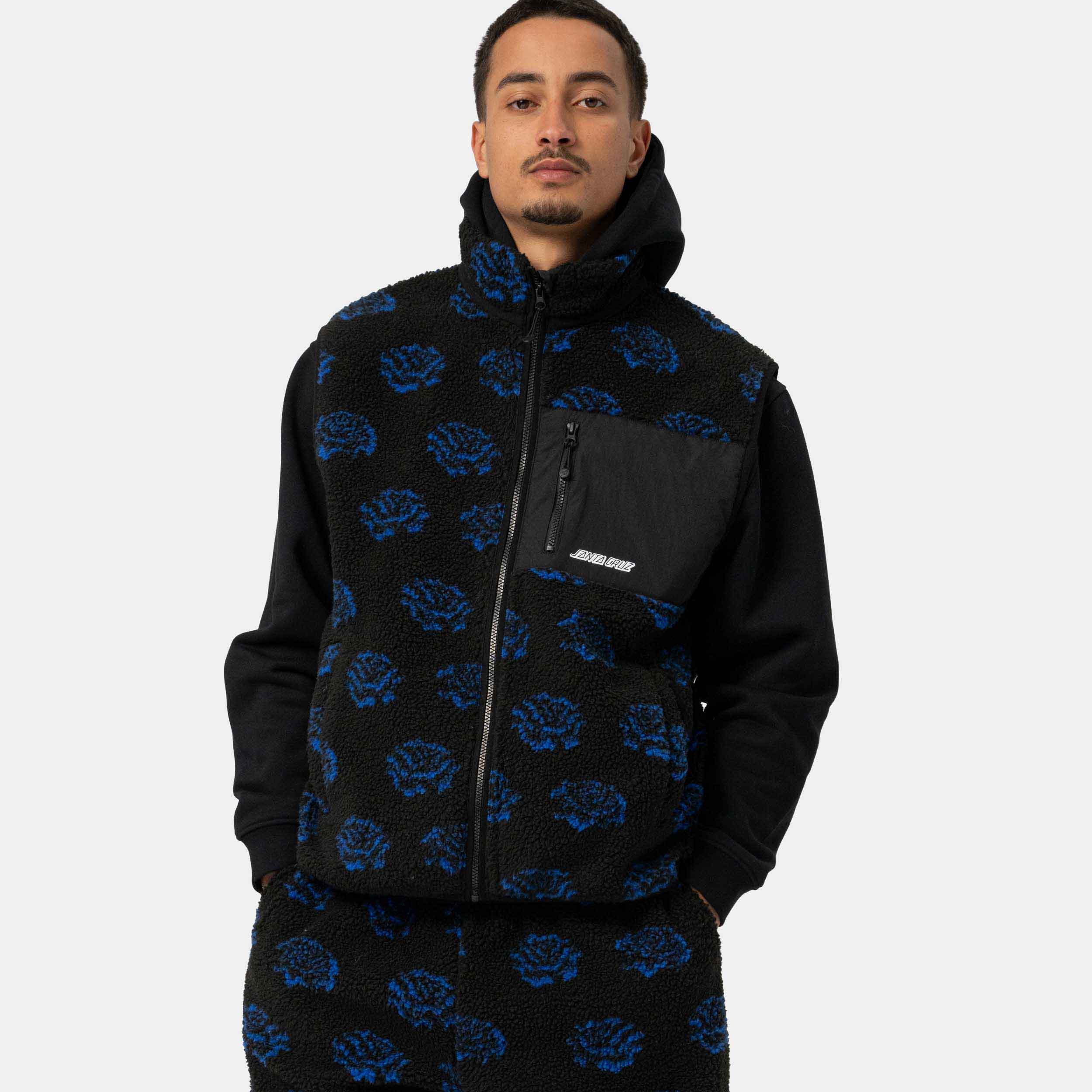 santa-cruz-skateboards-freestyle-gilet-pile-sherpa-zip-unisex image 3