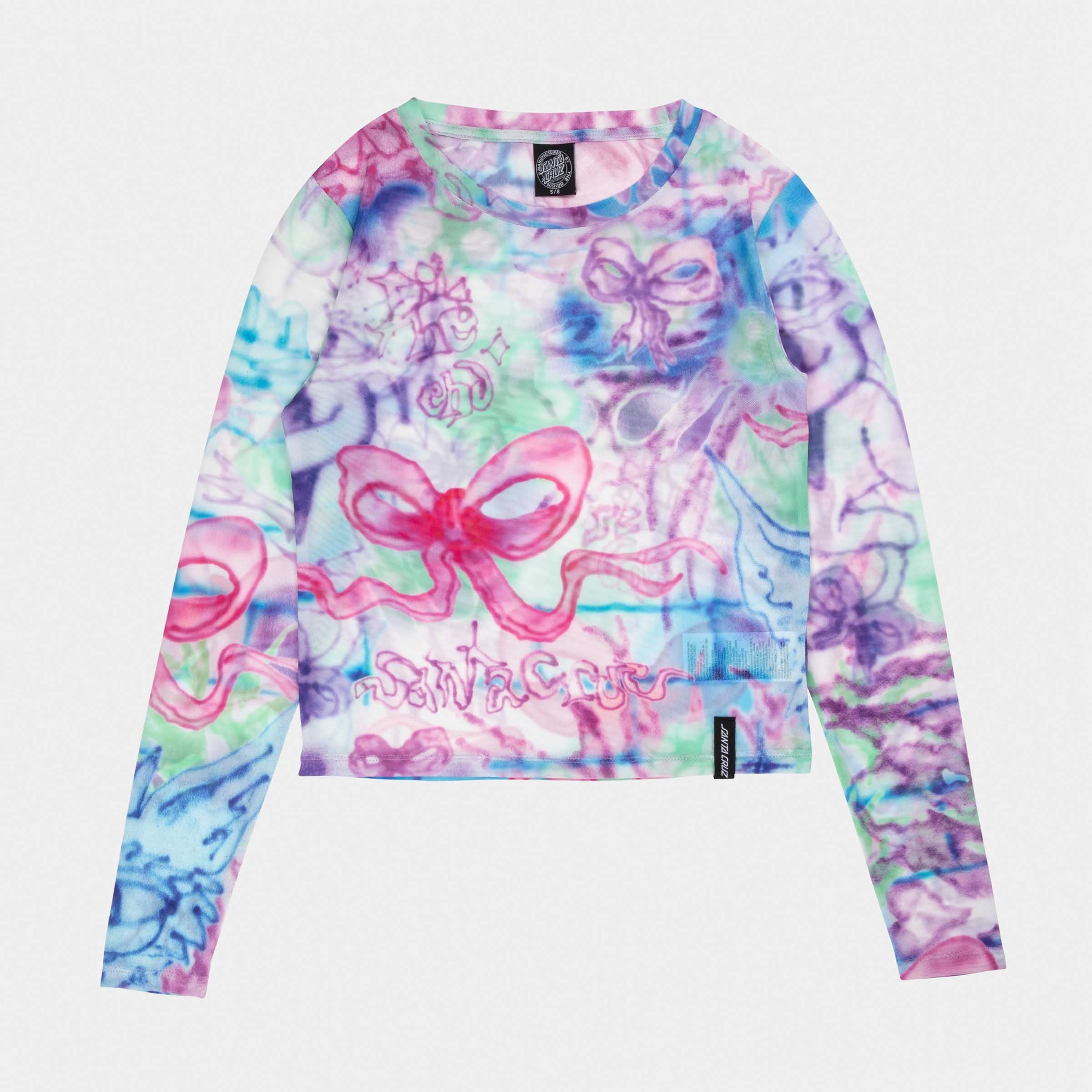 santa-cruz-skateboards-strip-digi-mesh-top-a-maniche-lunghe-donna image 1
