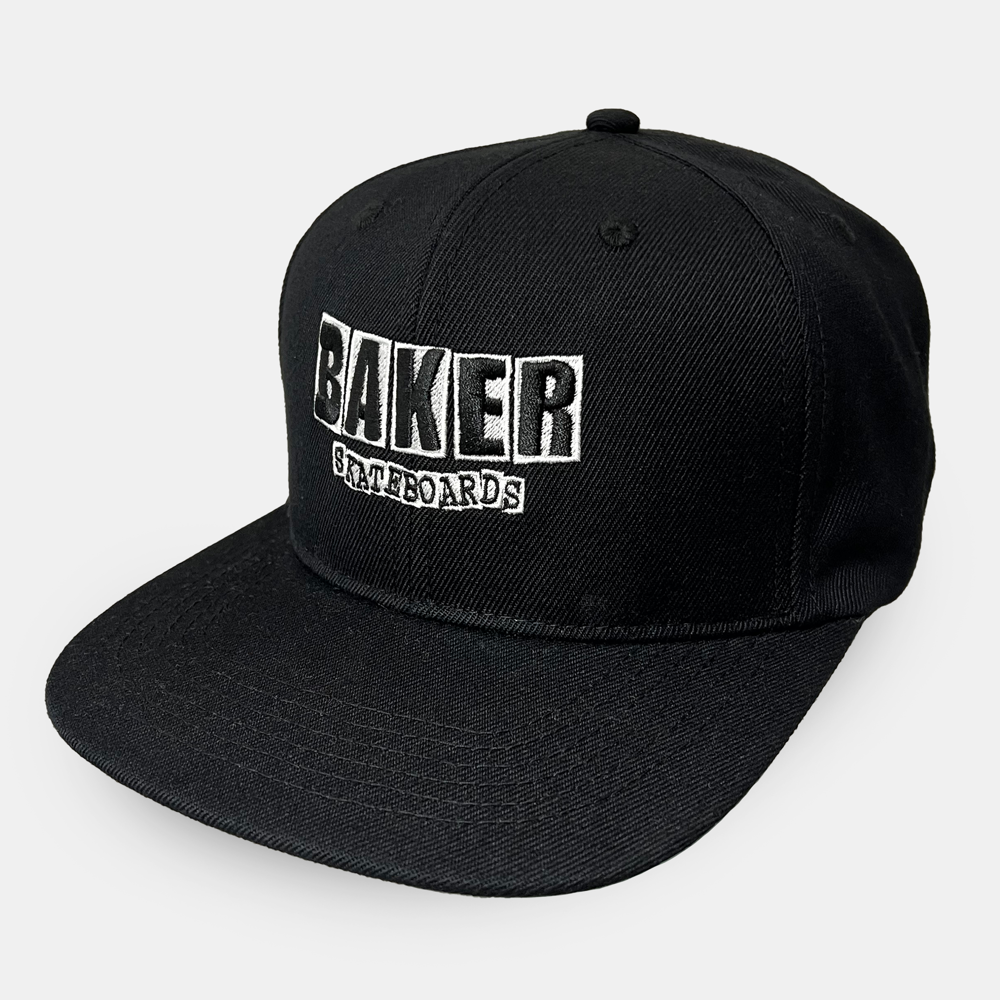 baker-skateboards-classic-logo-snapback-cappellino-6-pannelli-nero image 1