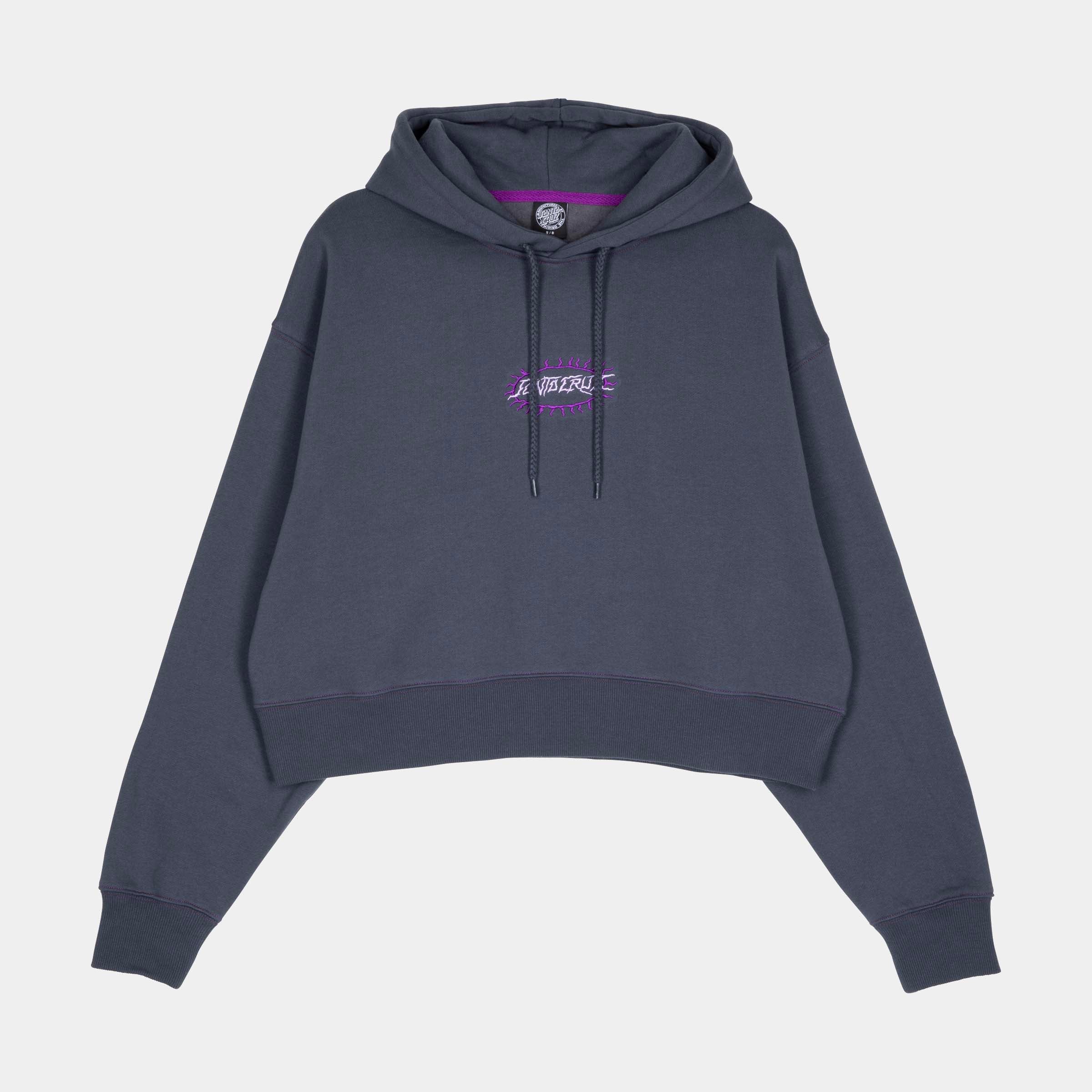 santa-cruz-skateboards-acid-oval-dot-felpa-hoodie-donna-cropped-boxy image 1