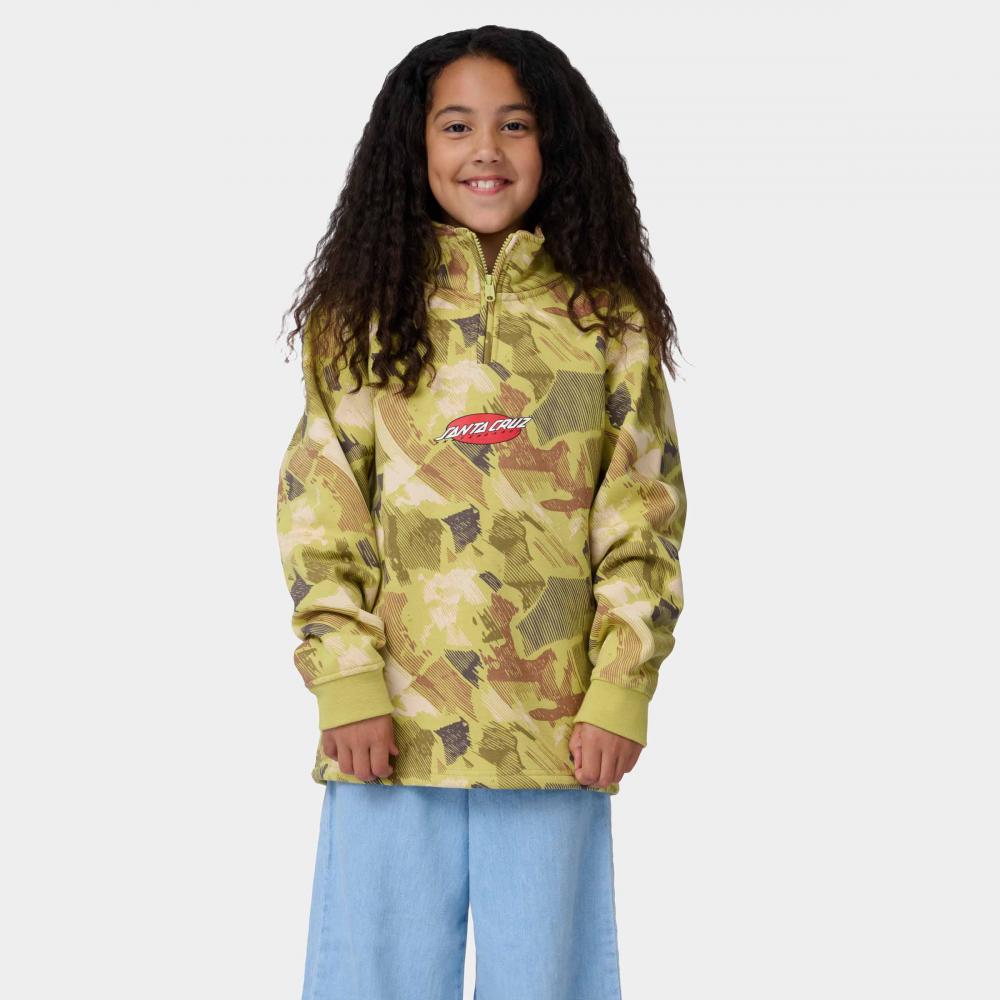 santa-cruz-skateboards-youth-strip-oval-felpa-1-4-zip-bambino image 3