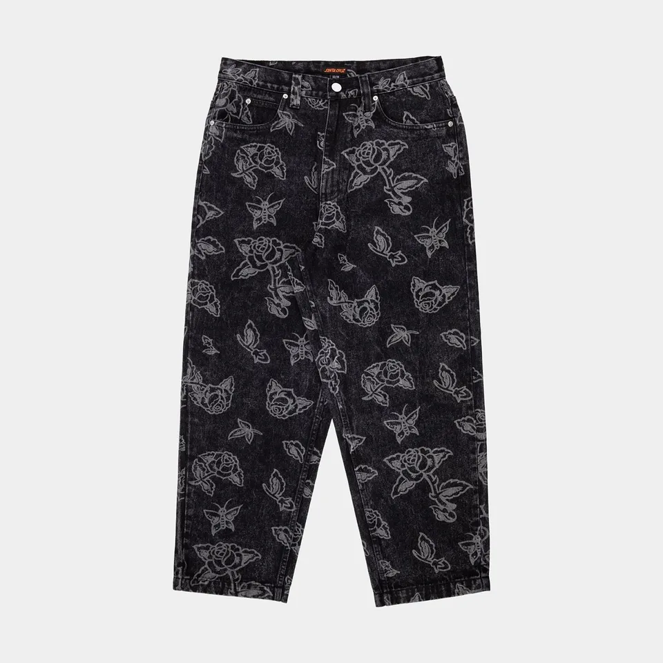 santa-cruz-skateboards-big-pants-mono-flash-roses-pantalone-baggy-denim image 1