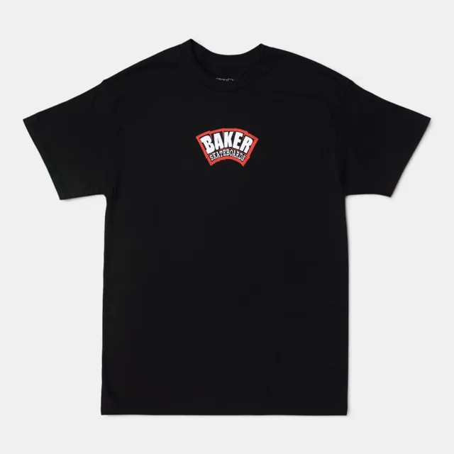 baker-skateboards-arch-logo-blk-red-tee-t-shirt-in-cotone-ringspun image 1