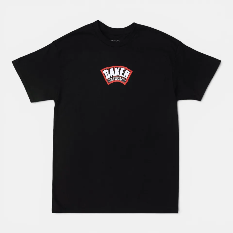 baker-skateboards-arch-logo-blk-red-tee-t-shirt-in-cotone-ringspun image 1