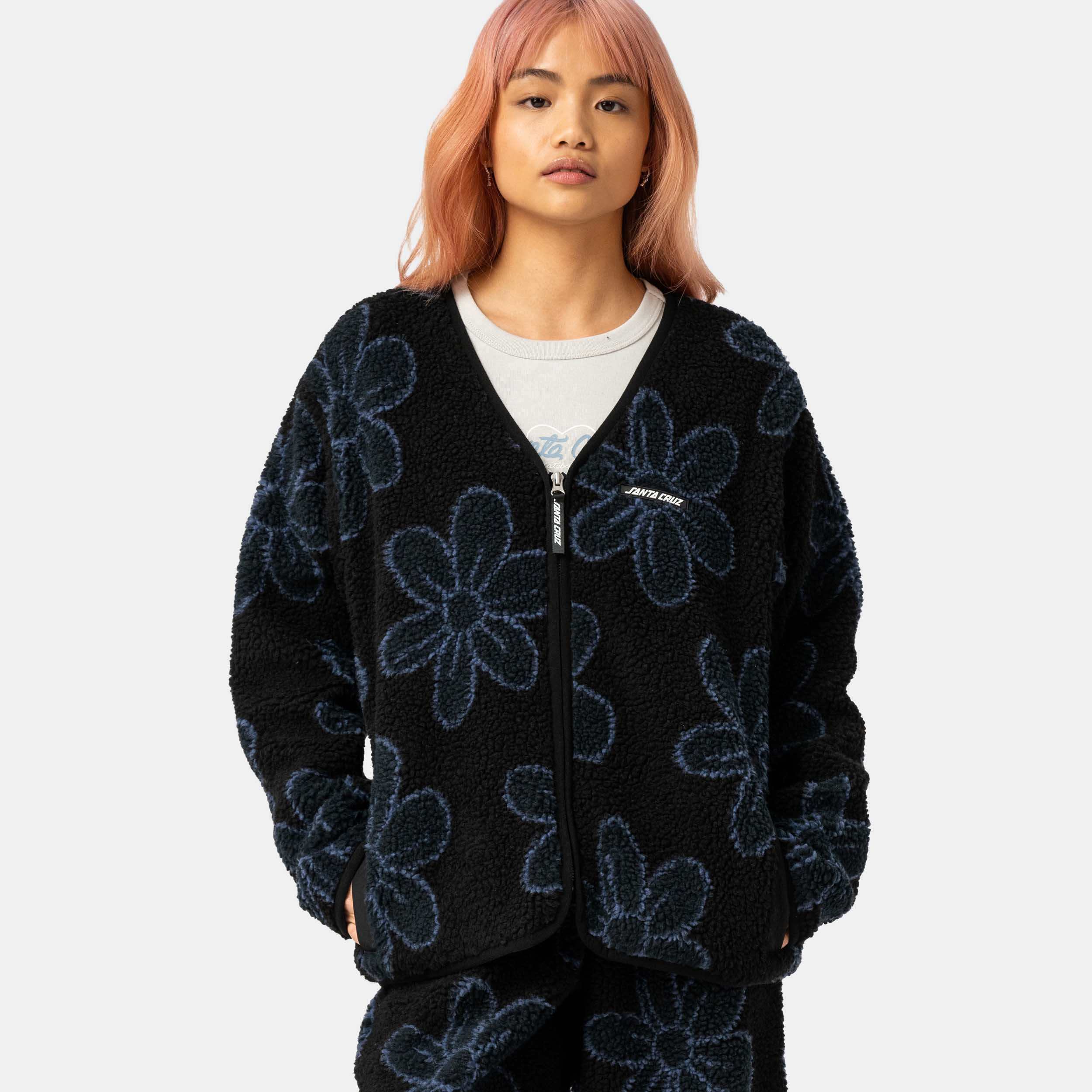santa-cruz-skateboards-homebody-giacca-sherpa-donna-relaxed image 4