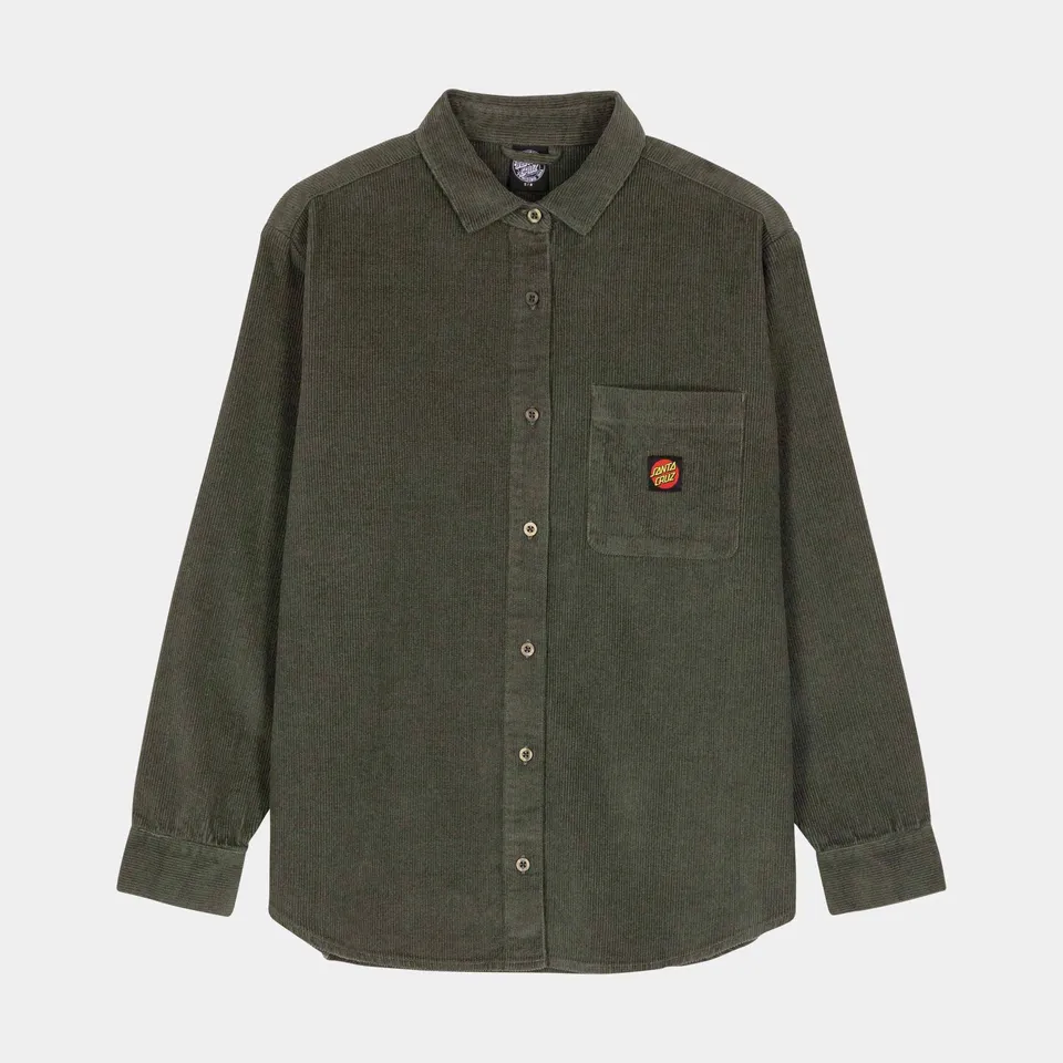 santa-cruz-skateboards-classic-label-camicia-manica-lunga-donna-corduroy image 1
