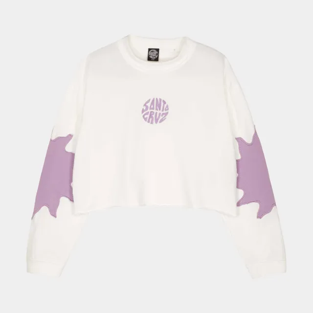 santa-cruz-skateboards-sun-daze-patch-top-donna-manica-lunga-boxy-cropped image 1