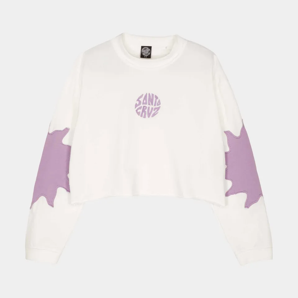 santa-cruz-skateboards-sun-daze-patch-top-donna-manica-lunga-boxy-cropped image 1