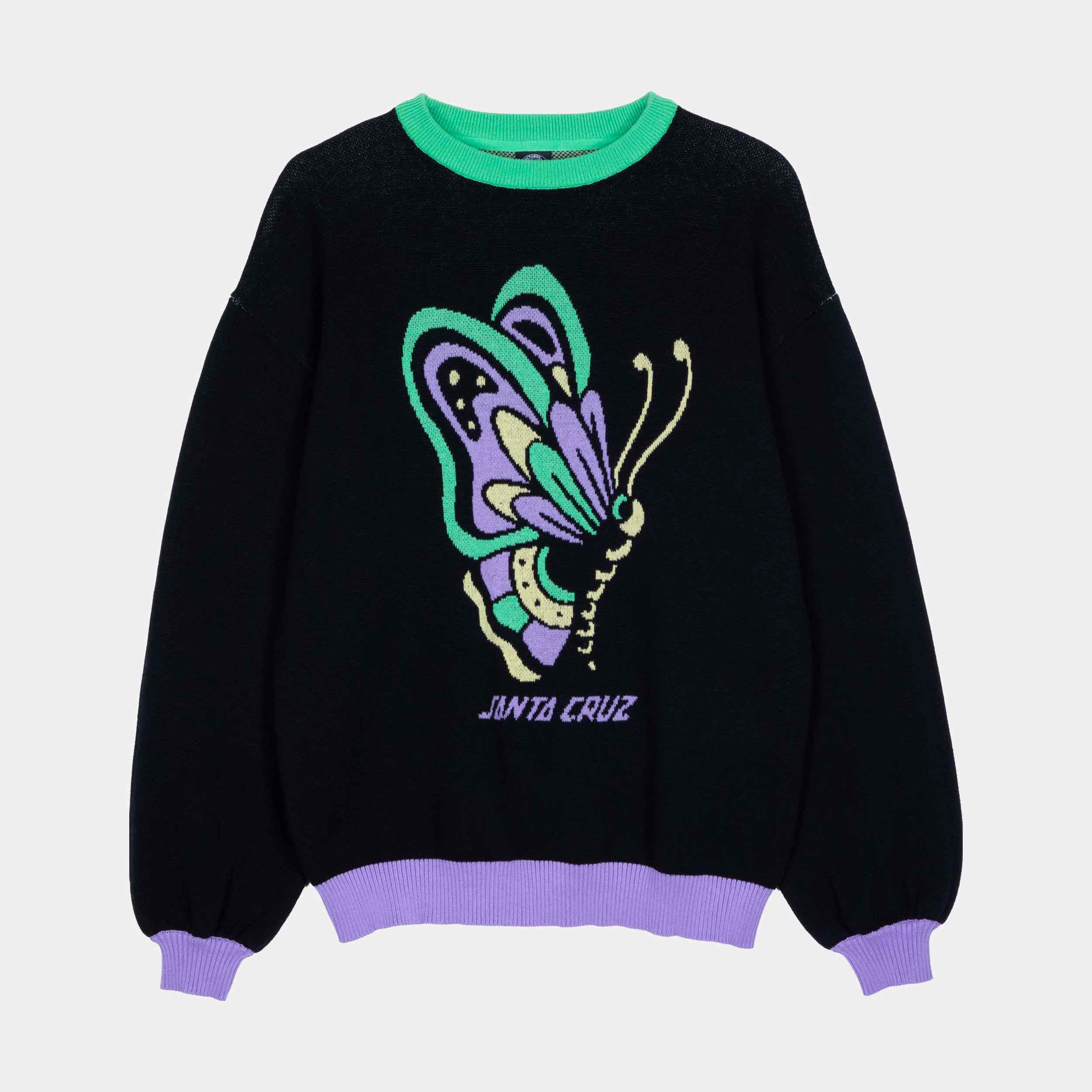 santa-cruz-skateboards-field-butterfly-knit-crew-maglia-donna image 1