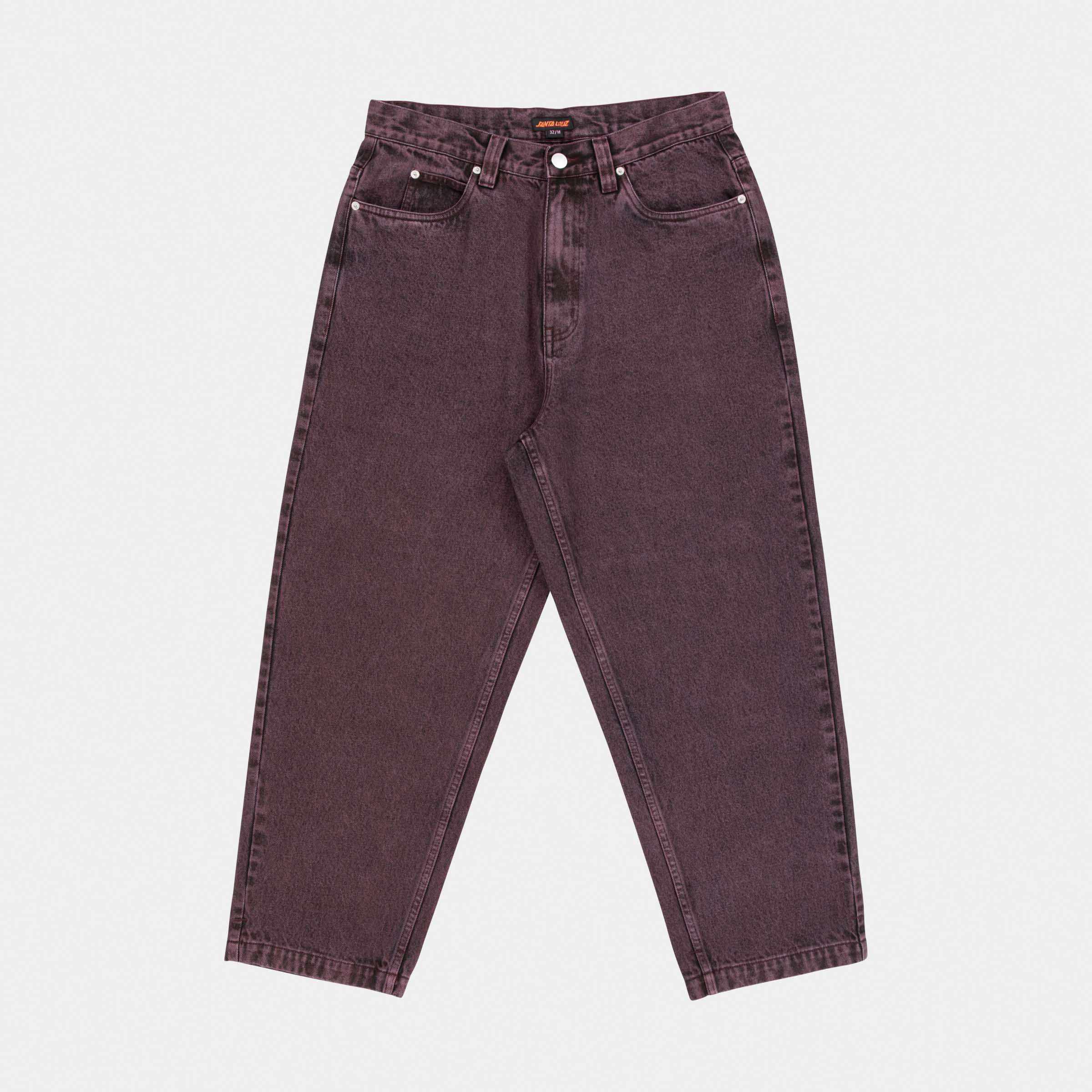 santa-cruz-skateboards-big-pants-baggy-denim-dark-cherry-taglia-34 image 1