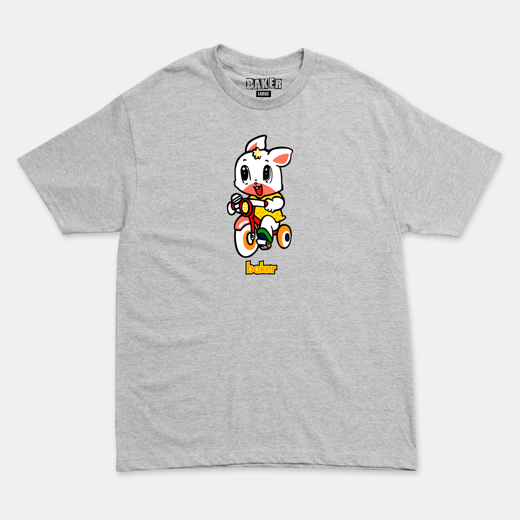 baker-skateboards-bunny-tee-heather-grey-maglietta-skate-classica image 1