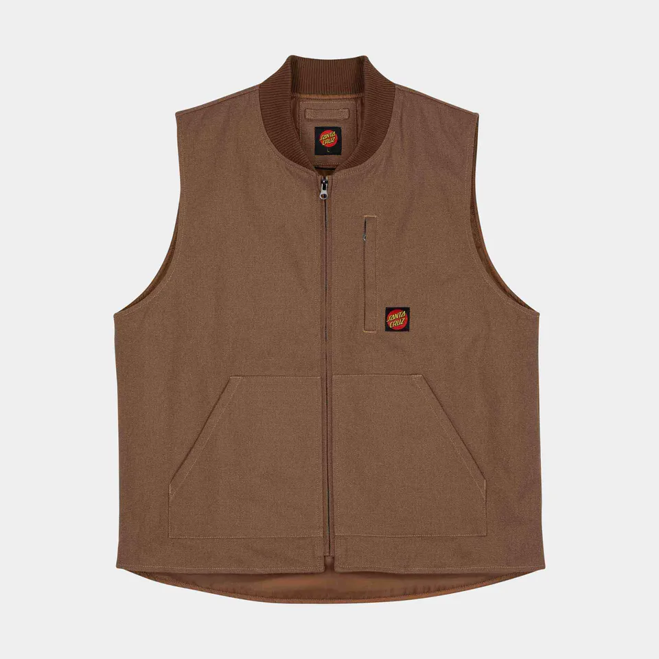 santa-cruz-skateboards-classic-label-vest-gilet-canvas-cotone-sp26 image 1