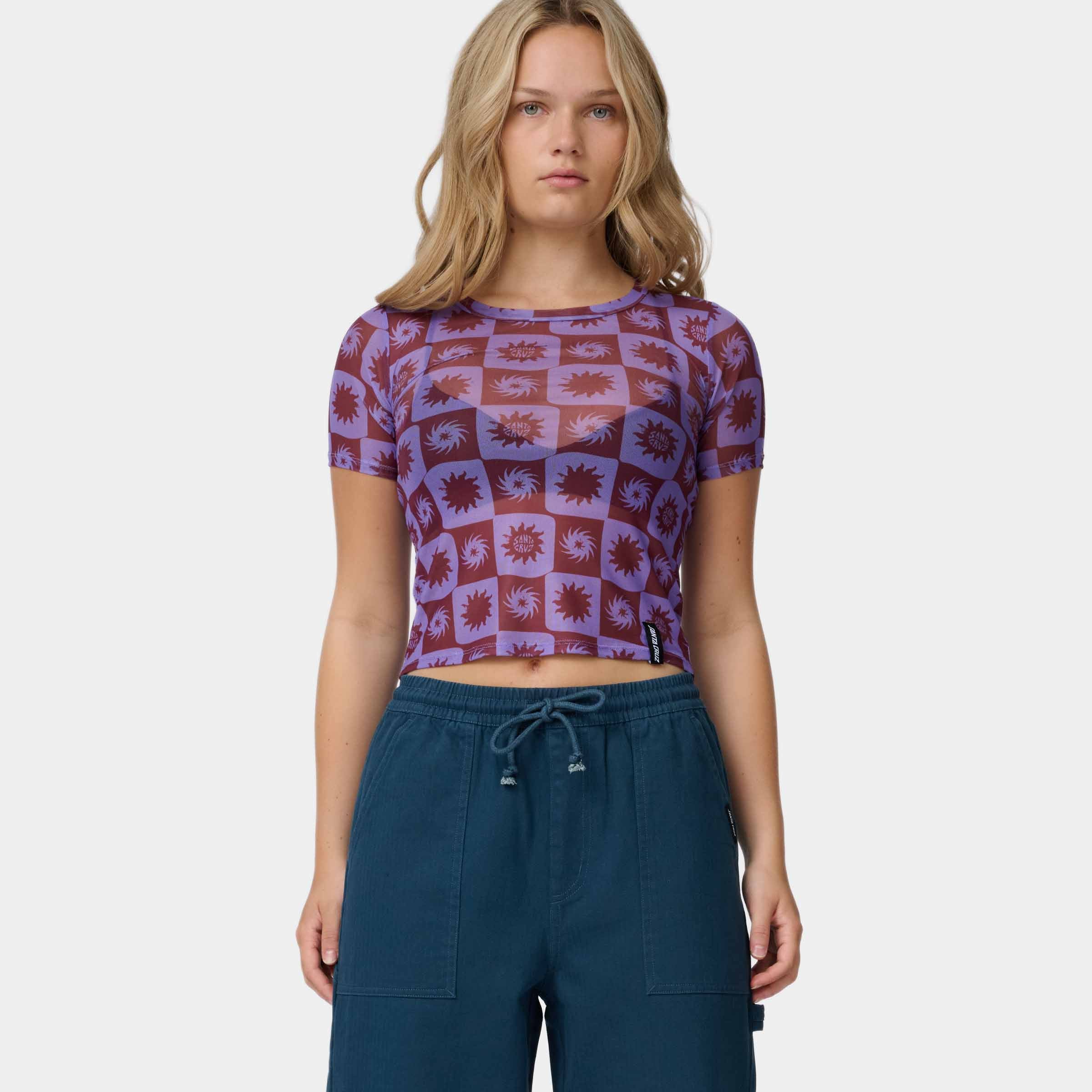 santa-cruz-skateboards-strip-digi-mesh-top-manica-corta-donna image 3