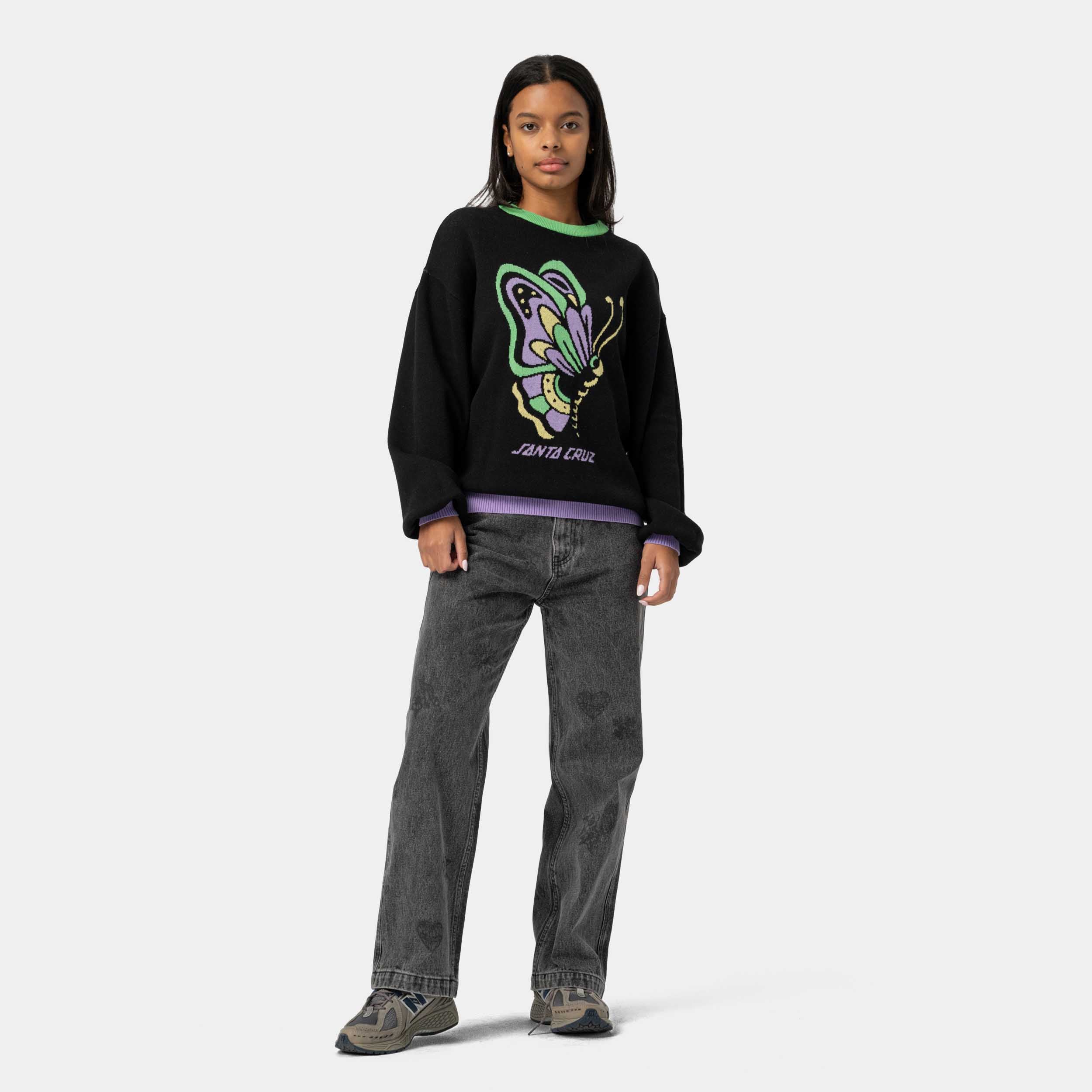 santa-cruz-skateboards-field-butterfly-knit-crew-maglia-donna image 6