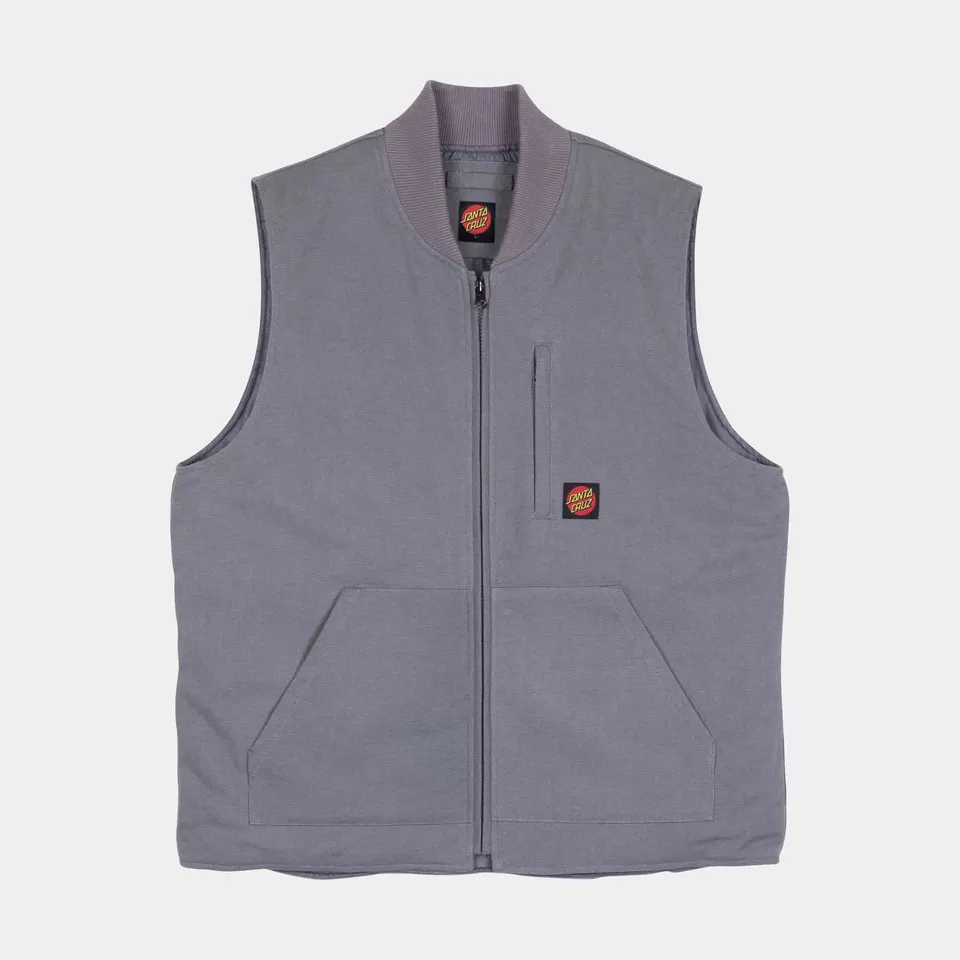 santa-cruz-skateboards-classic-label-gilet-uomo-in-canvas image 1