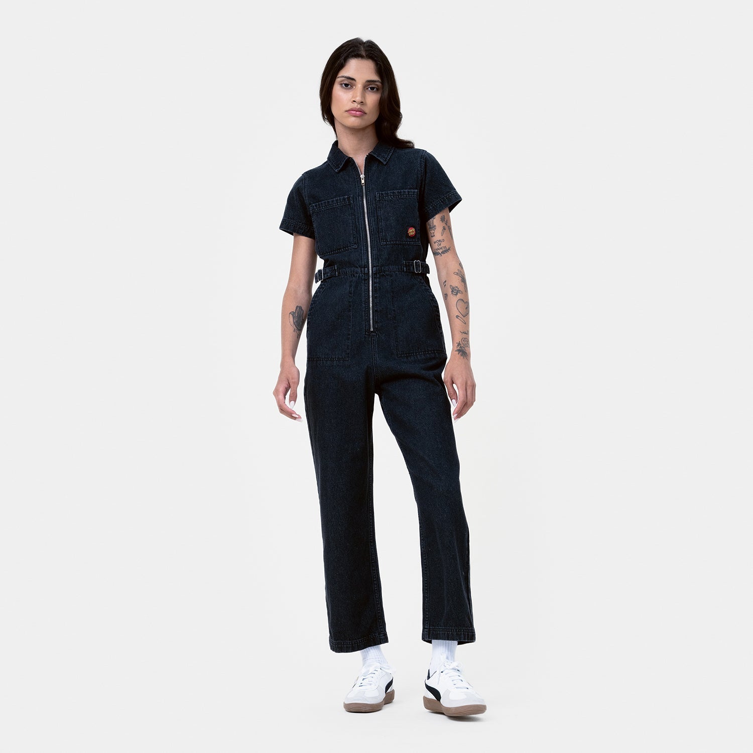 santa-cruz-skateboards-line-up-utility-jumpsuit-tuta-denim-donna image 3