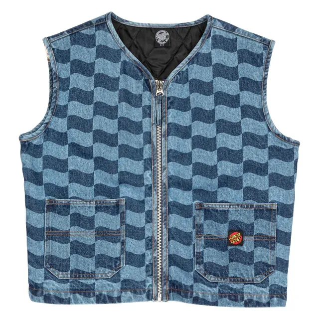 santa-cruz-skateboards-classic-label-gilet-denim-donna-regular-fit image 1