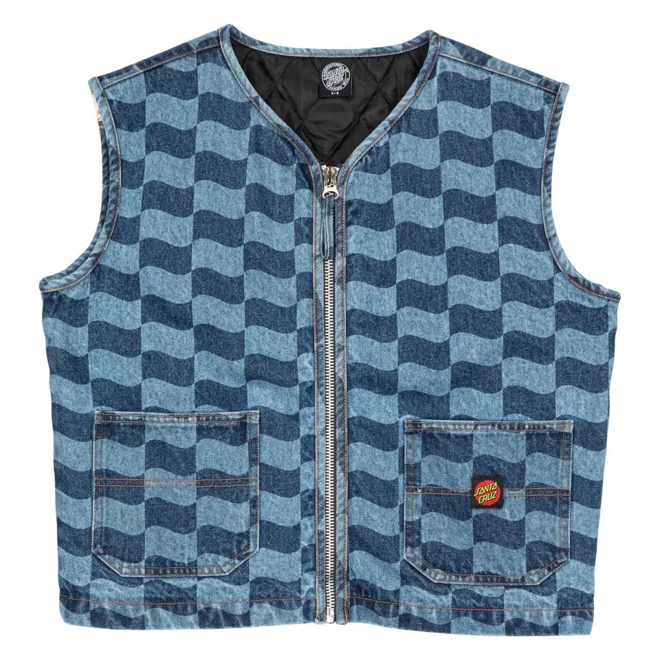 santa-cruz-skateboards-classic-label-gilet-denim-donna-regular-fit image 1