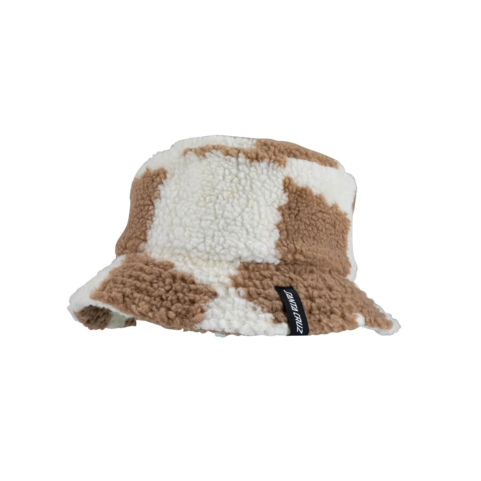 santa-cruz-skateboards-sydney-bucket-hat-cappello-in-sherpa-fleece-con-pattern image 1