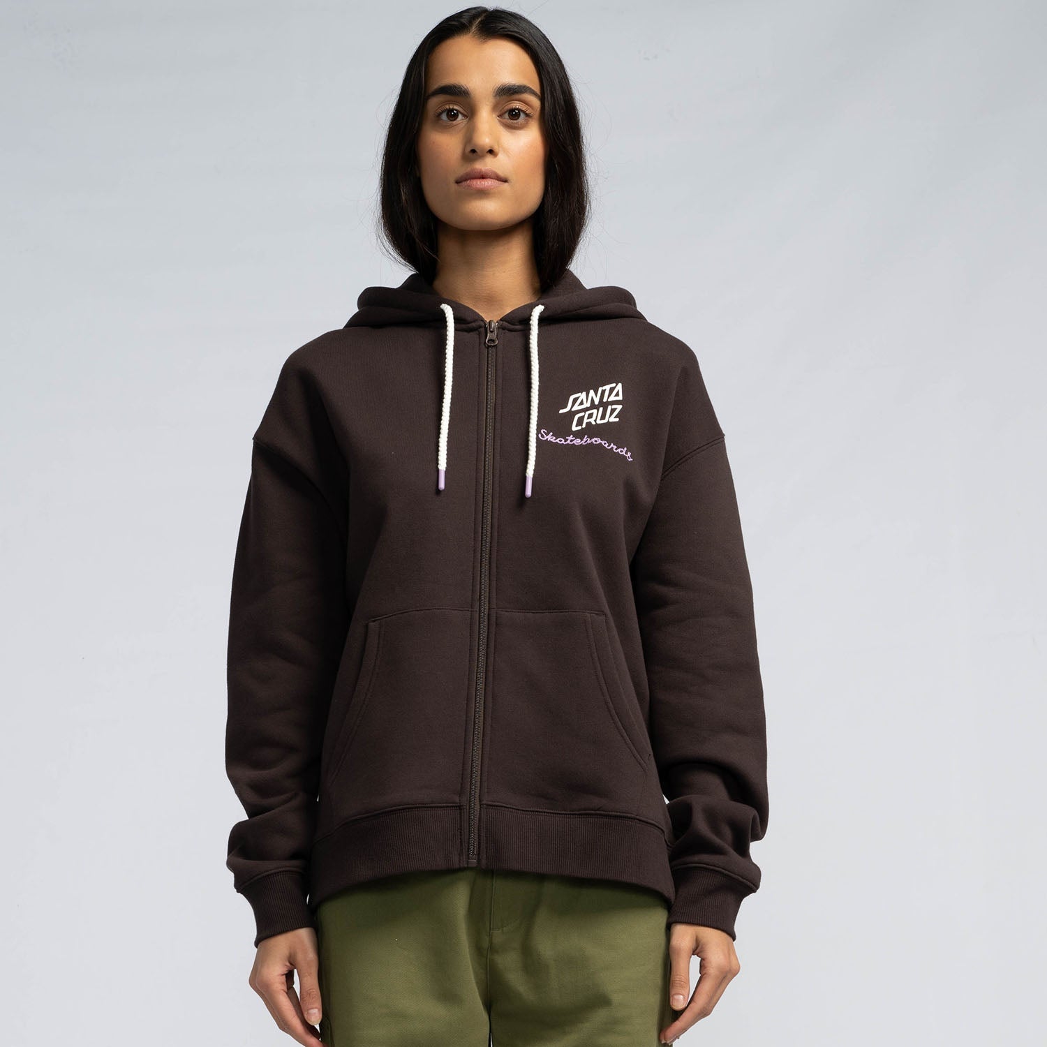 santa-cruz-skateboards-singular-script-zip-hoodie-felpa-donna image 2
