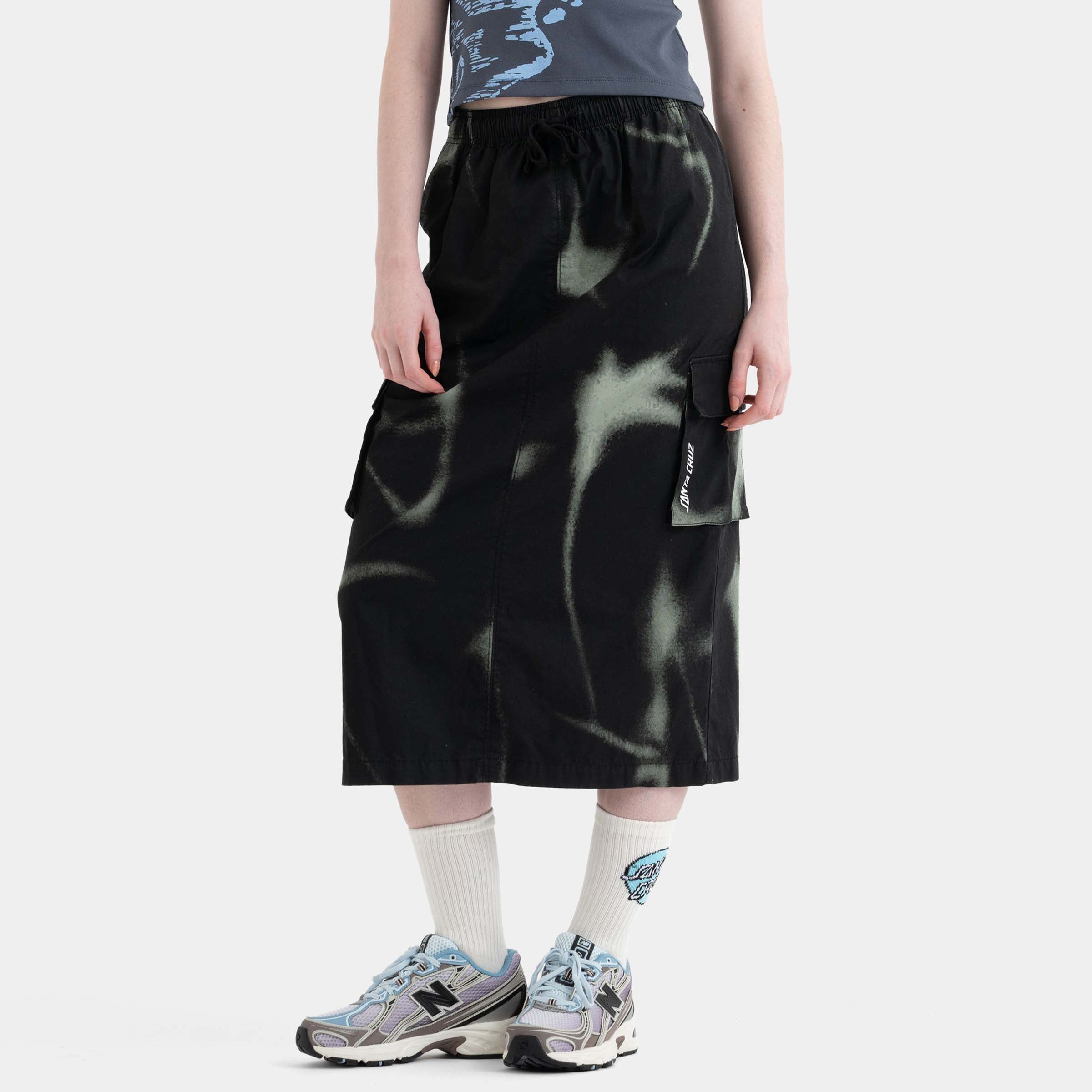 santa-cruz-skateboards-strip-cargo-skirt-gonna-midi-cargo-donna image 3