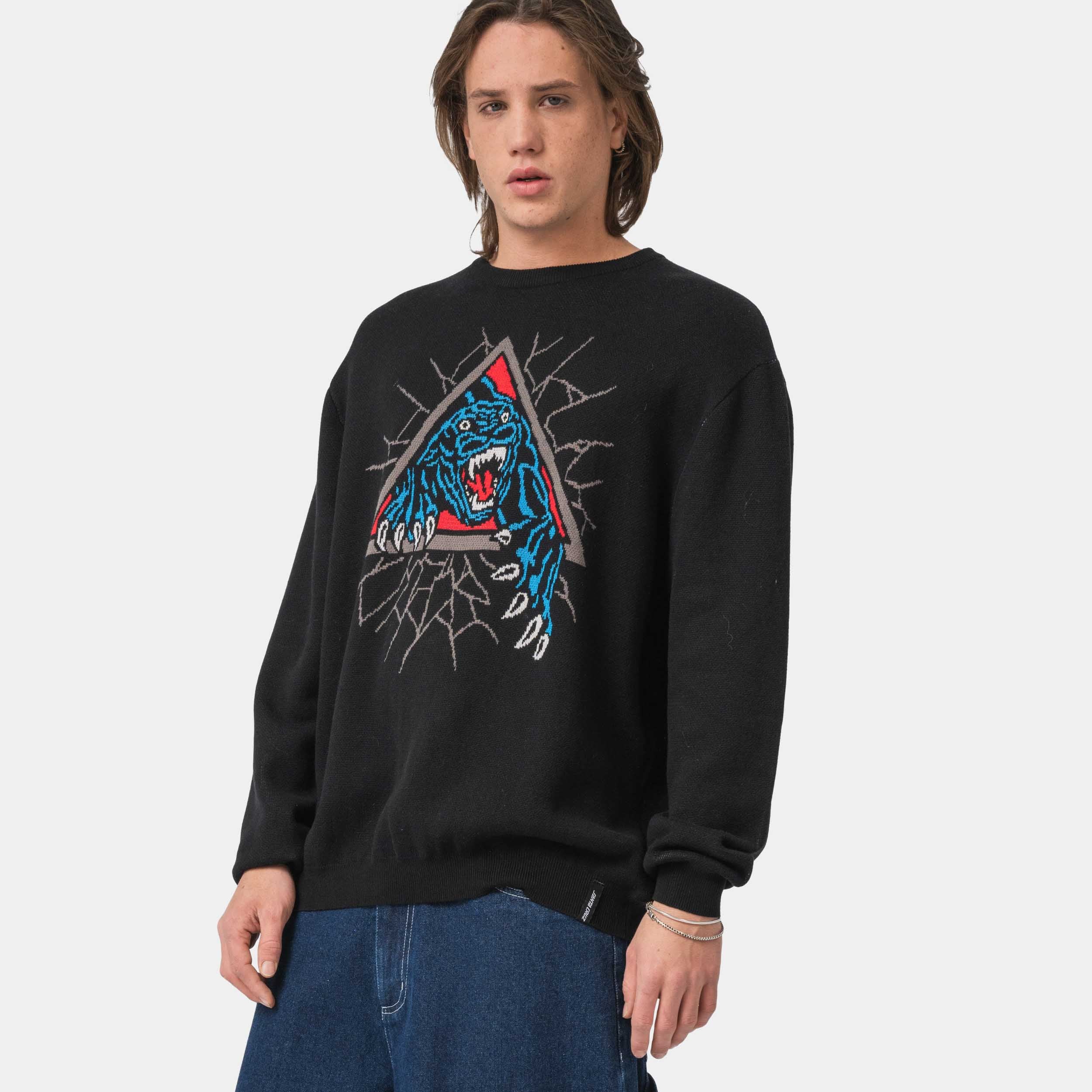 santa-cruz-skateboards-natas-panther-knit-crew-maglione image 3