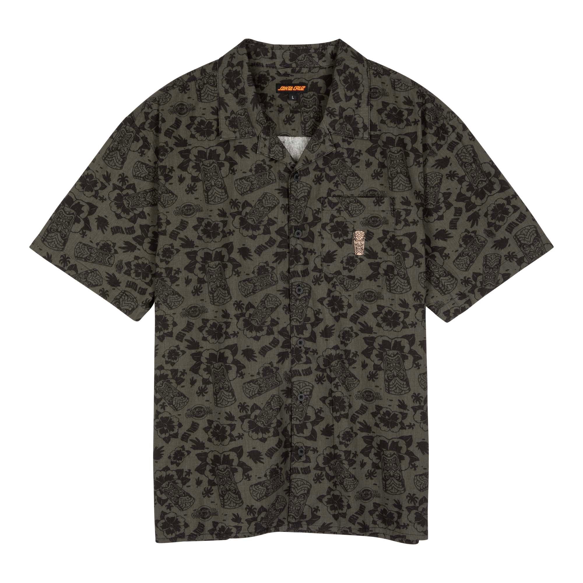 santa-cruz-skateboards-roskopp-voodoo-room-camicia-manica-corta-boxy image 1
