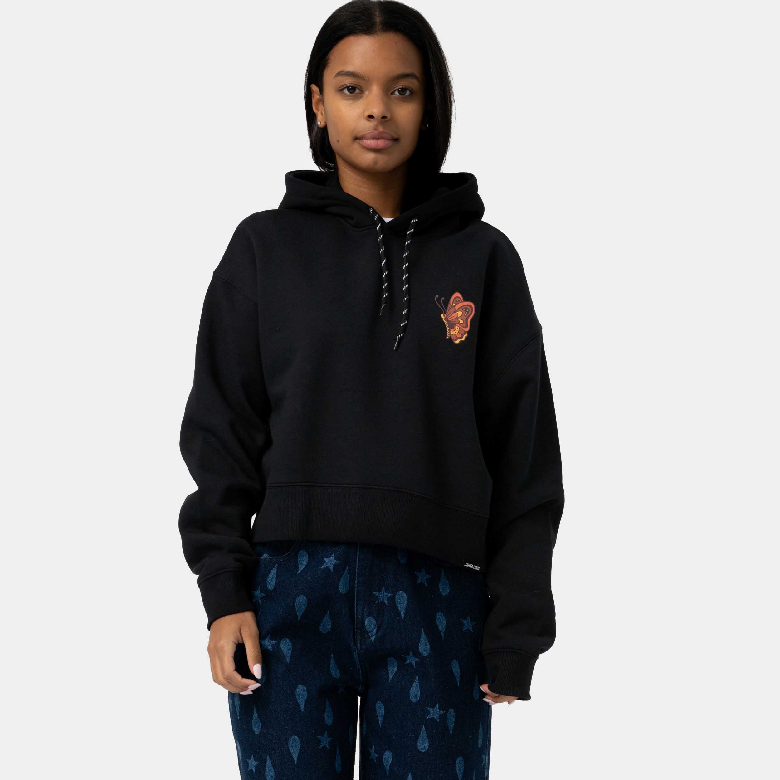 santa-cruz-skateboards-field-check-butterfly-hoodie-felpa-con-cappuccio-donna-cr image 3