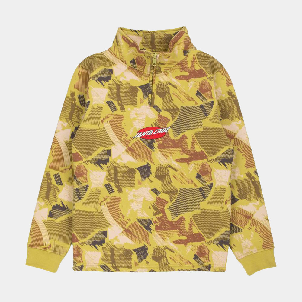 santa-cruz-skateboards-youth-strip-oval-felpa-1-4-zip-bambino image 1