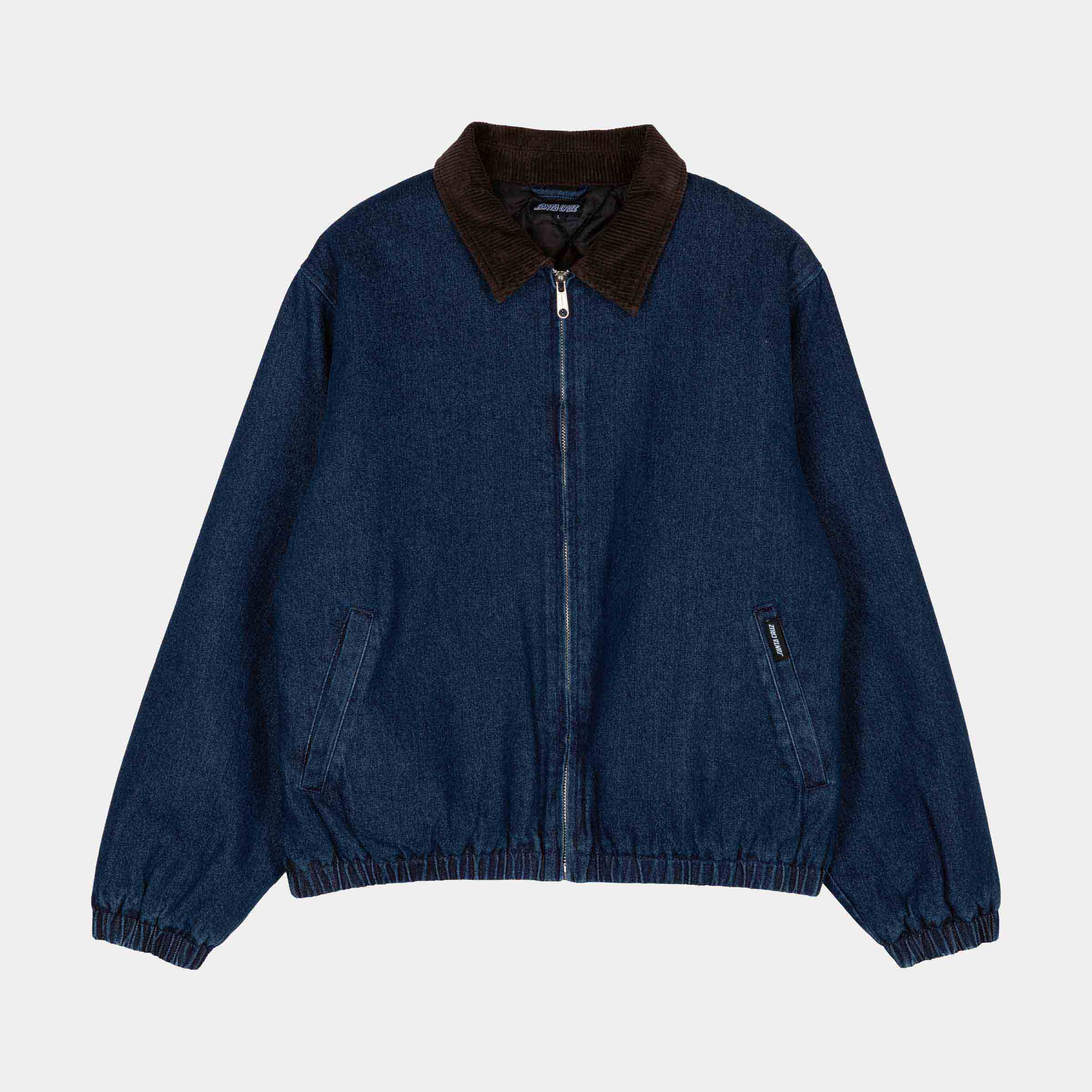 santa-cruz-skateboards-kayce-jacket-giacca-denim-zip-con-fodera-trapuntata image 1