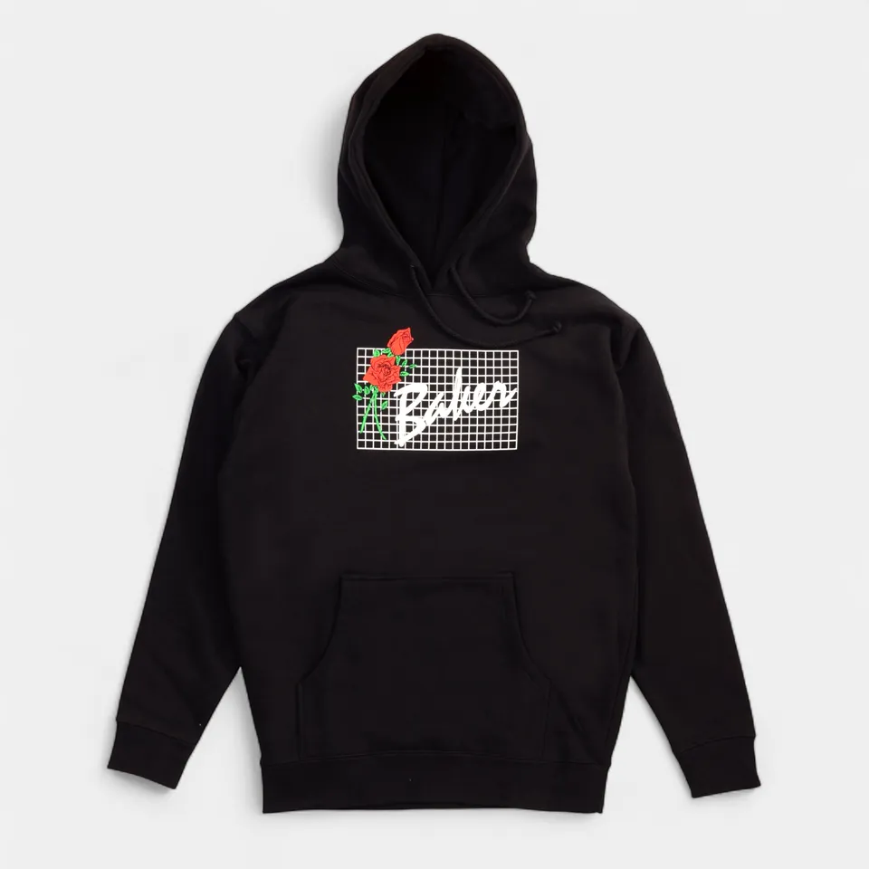 baker-skateboards-roses-hoodie-black-felpa-con-cappuccio-nera image 1