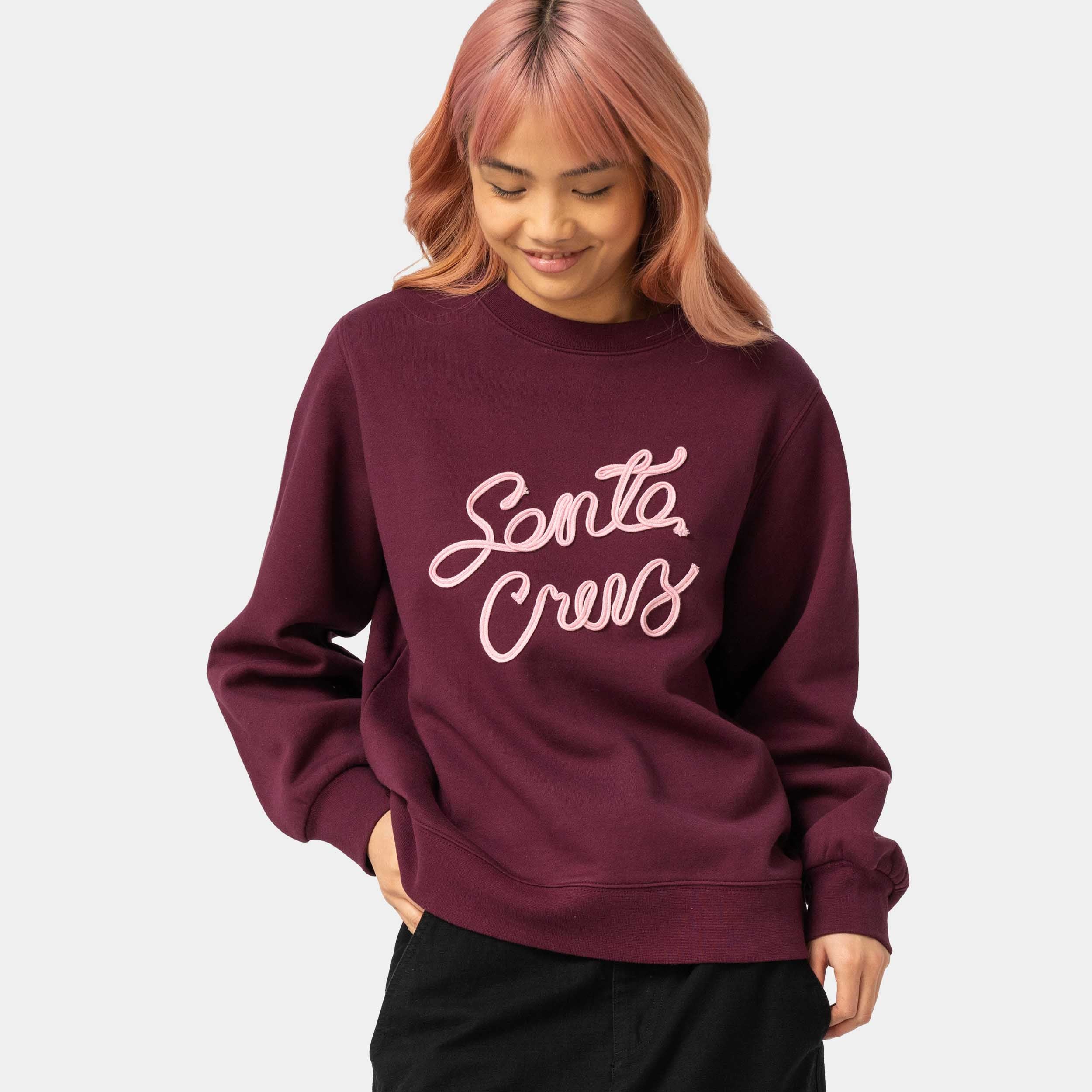 santa-cruz-skateboards-ribbon-script-crew-felpa-girocollo-loose-donna image 2