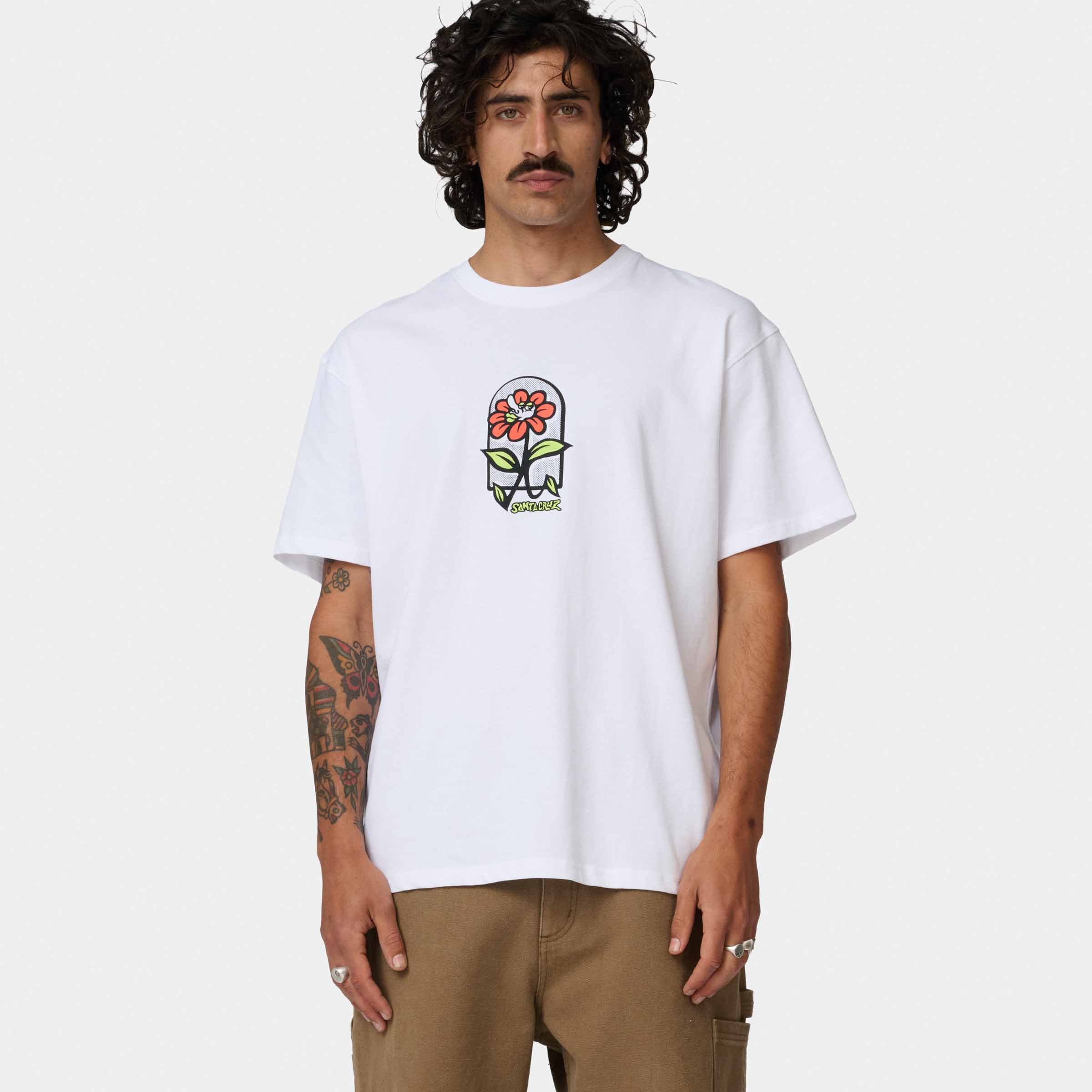 santa-cruz-skateboards-delfino-flower-guy-t-shirt-uomo-maglietta-loose-fit-in-co image 2