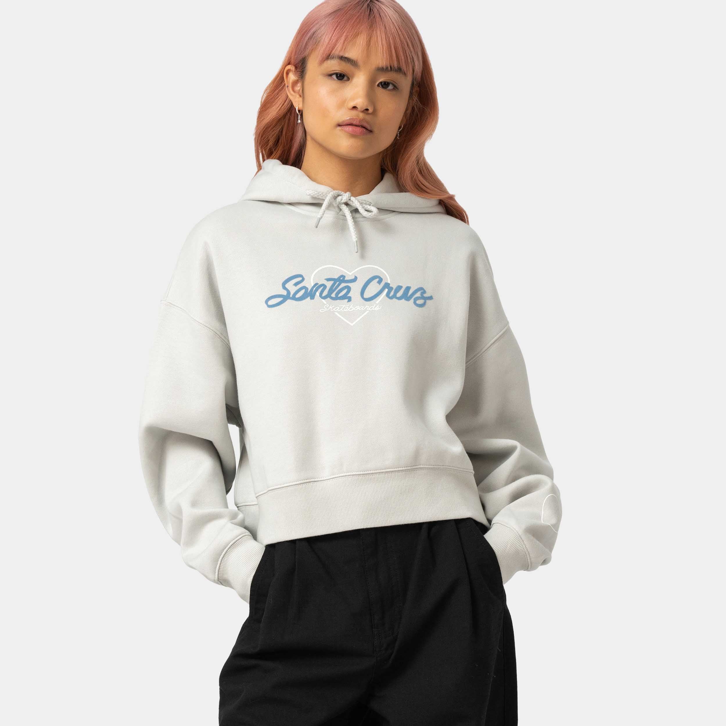santa-cruz-skateboards-love-script-felpa-con-cappuccio-donna image 2