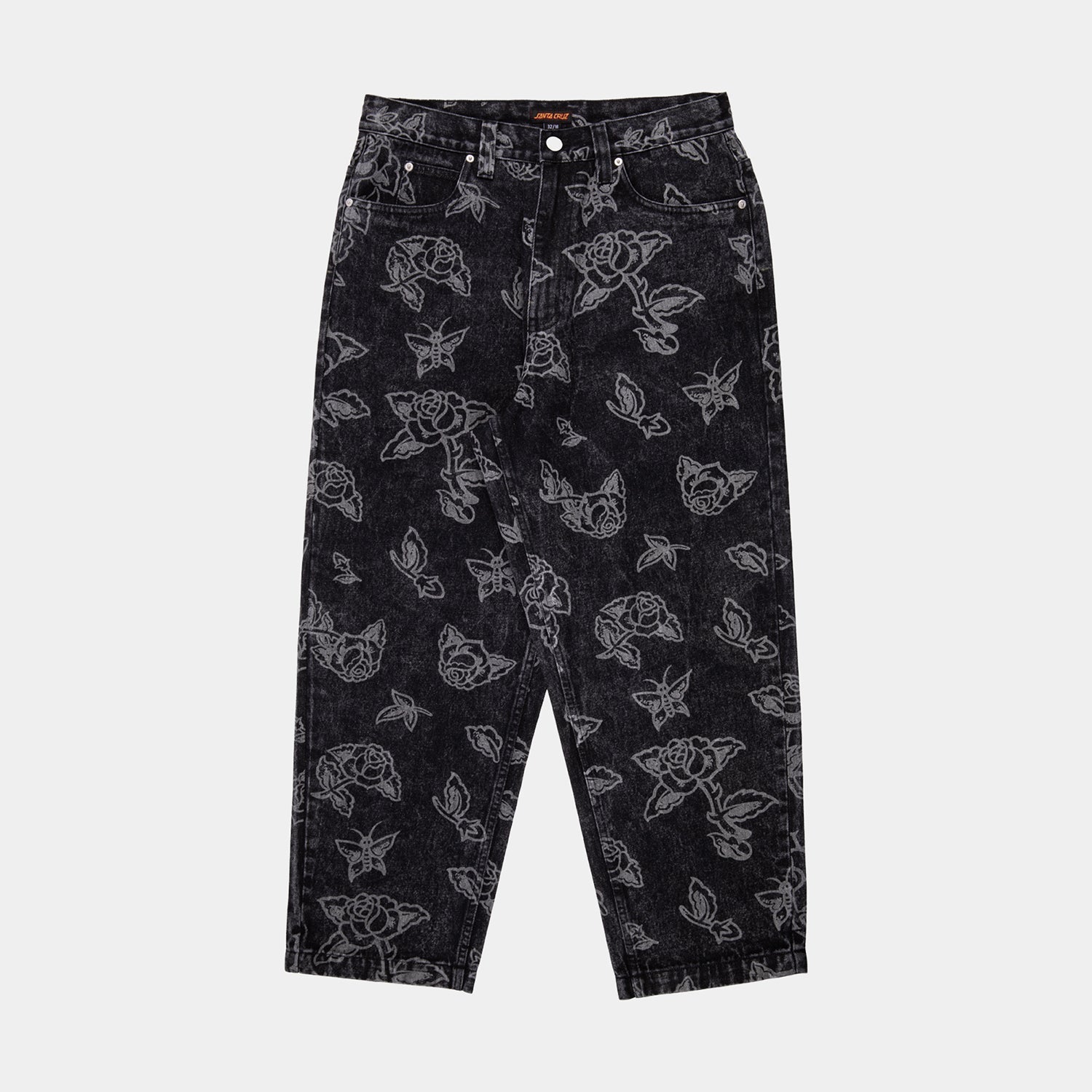 santa-cruz-skateboards-big-pants-mono-flash-roses-pantalone-baggy-denim image 1