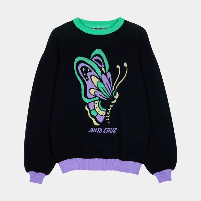santa-cruz-skateboards-field-butterfly-knit-crew-maglia-donna image 1