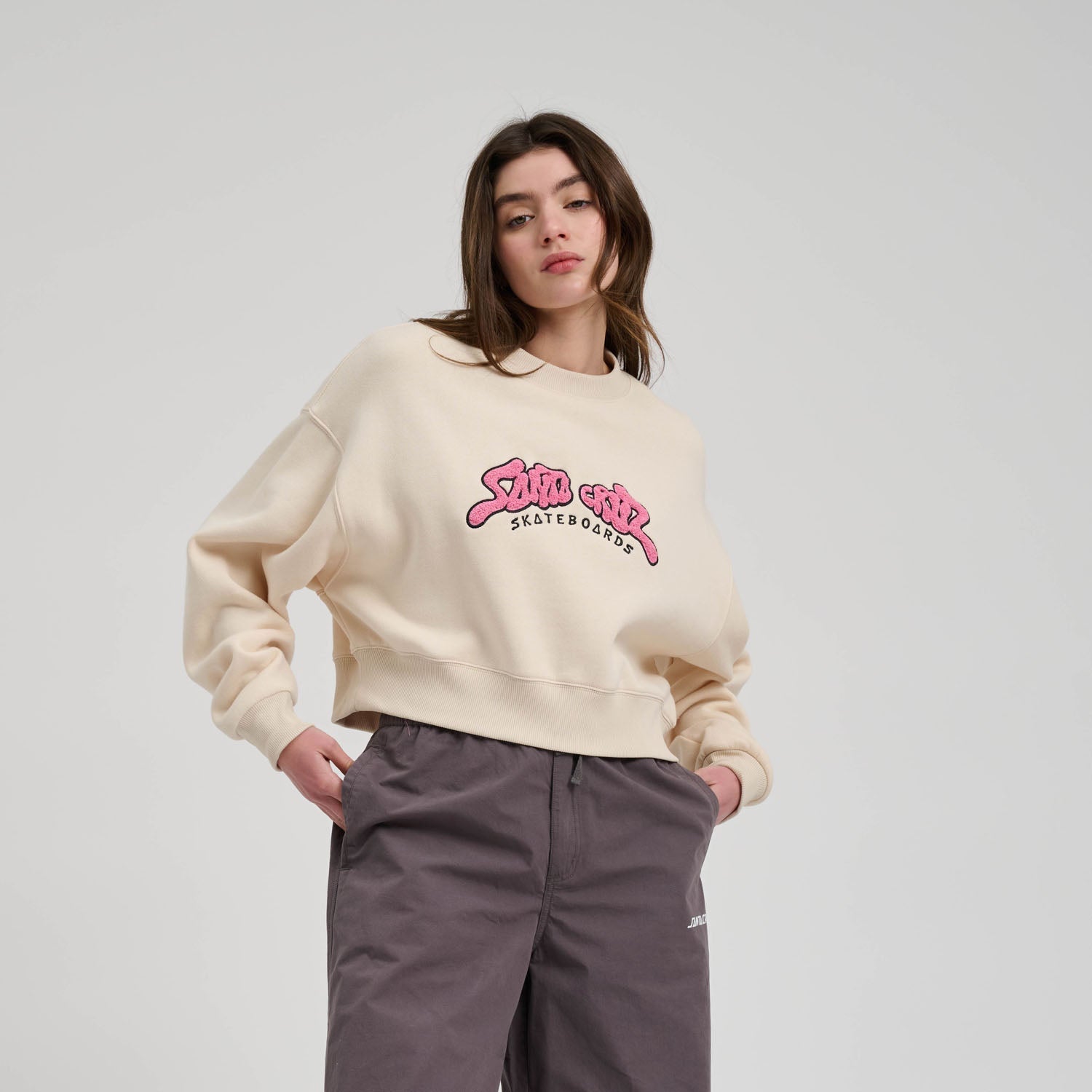 santa-cruz-skateboards-winkowski-8baller-strip-felpa-girocollo-donna image 5