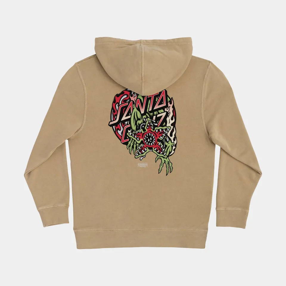 santa-cruz-skateboards-x-stranger-things-demogorgon-dot-felpa-cappuccio-ragazzo image 1