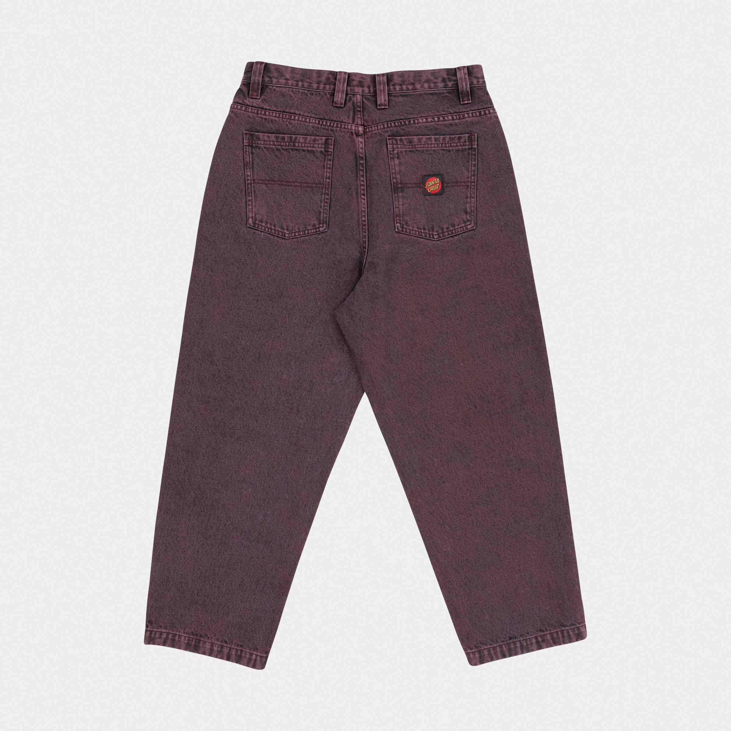 santa-cruz-skateboards-big-pants-baggy-denim-dark-cherry-taglia-34 image 2