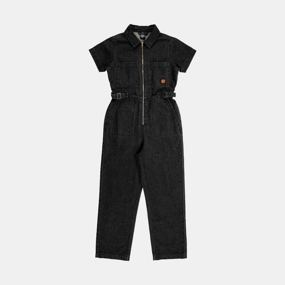 santa-cruz-skateboards-line-up-utility-jumpsuit-tuta-denim-donna image 1